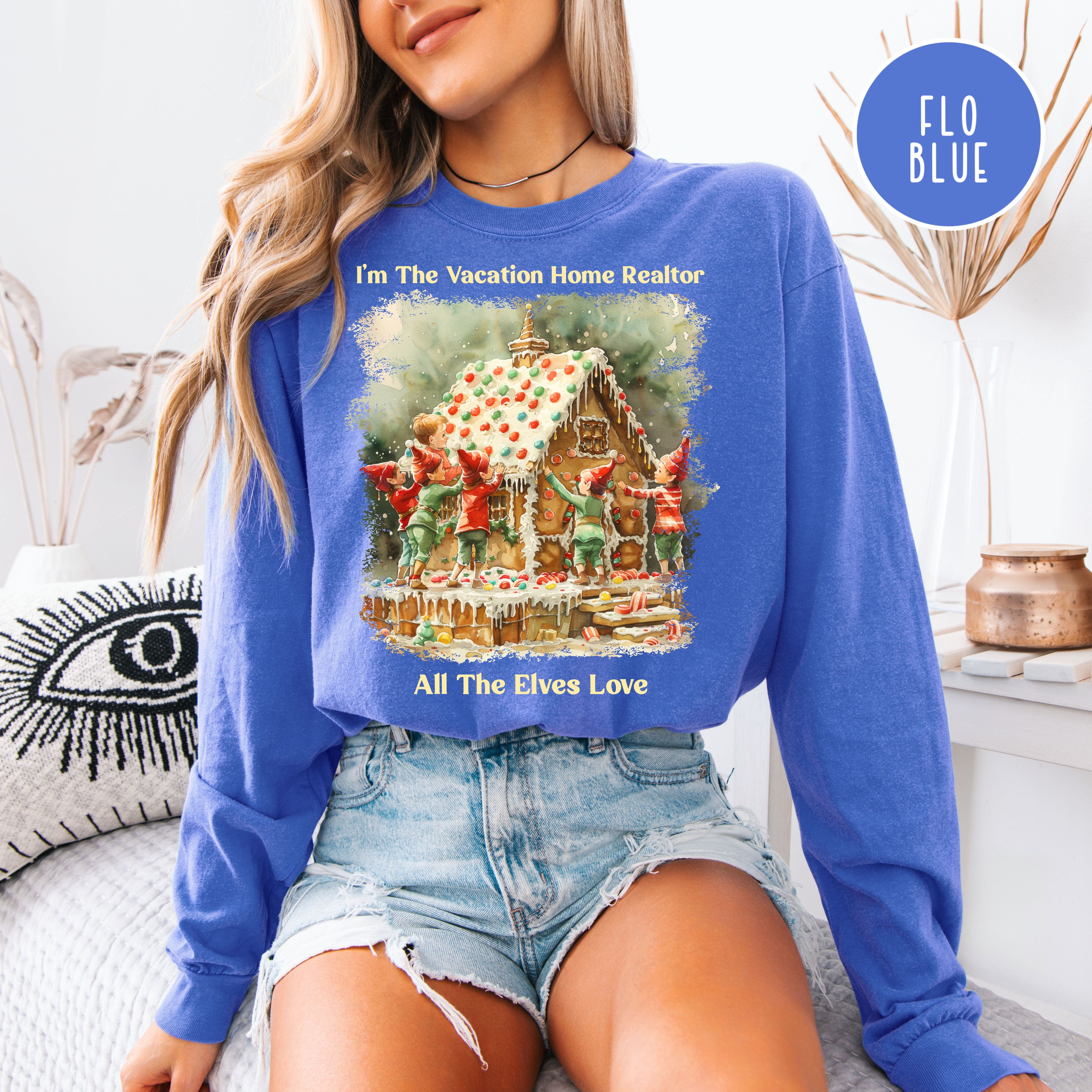 Vacation Home Realtor Unisex Christmas Comfort Colors Long Sleeve Tee