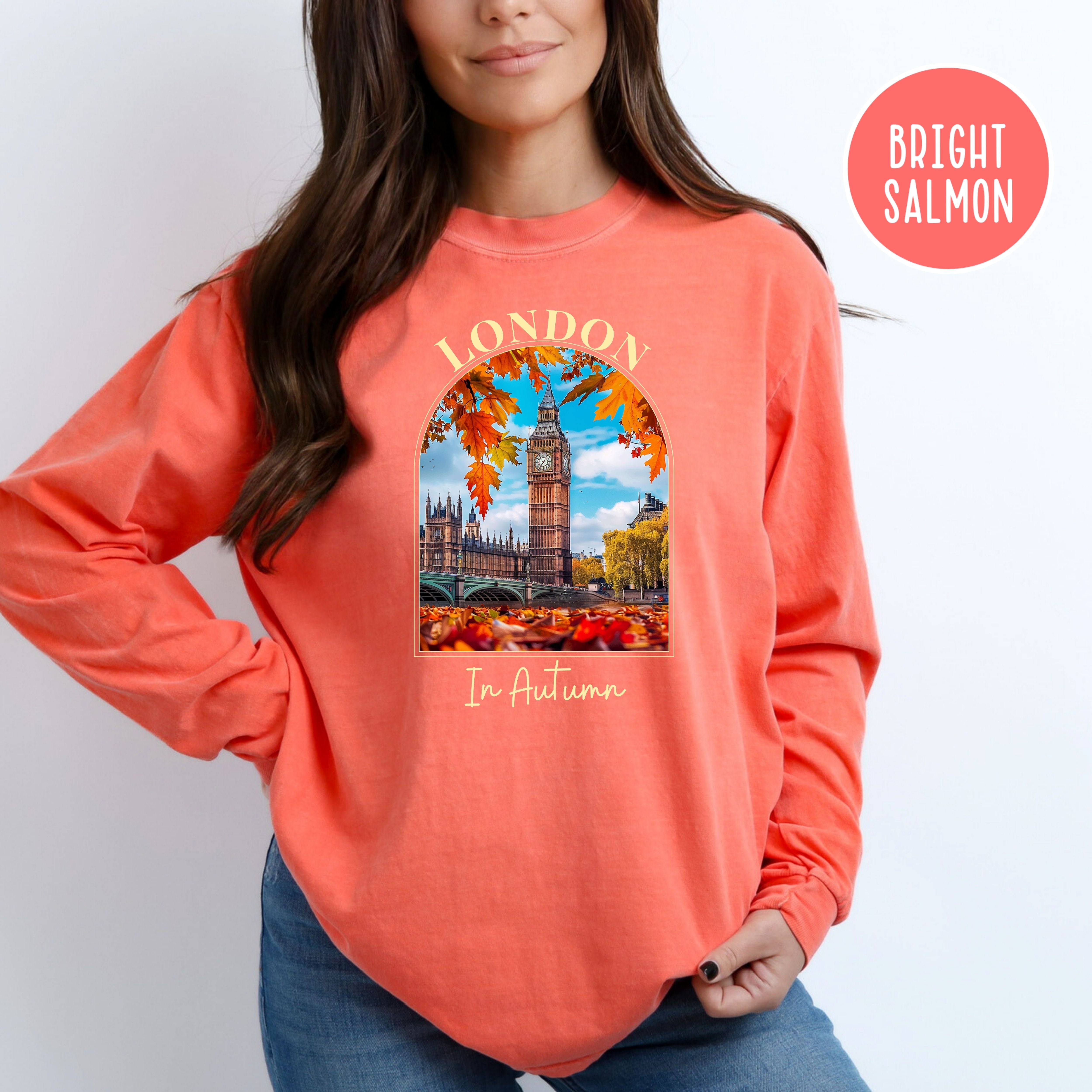 London In Autumn Comfort Colors® Long Sleeve Tee