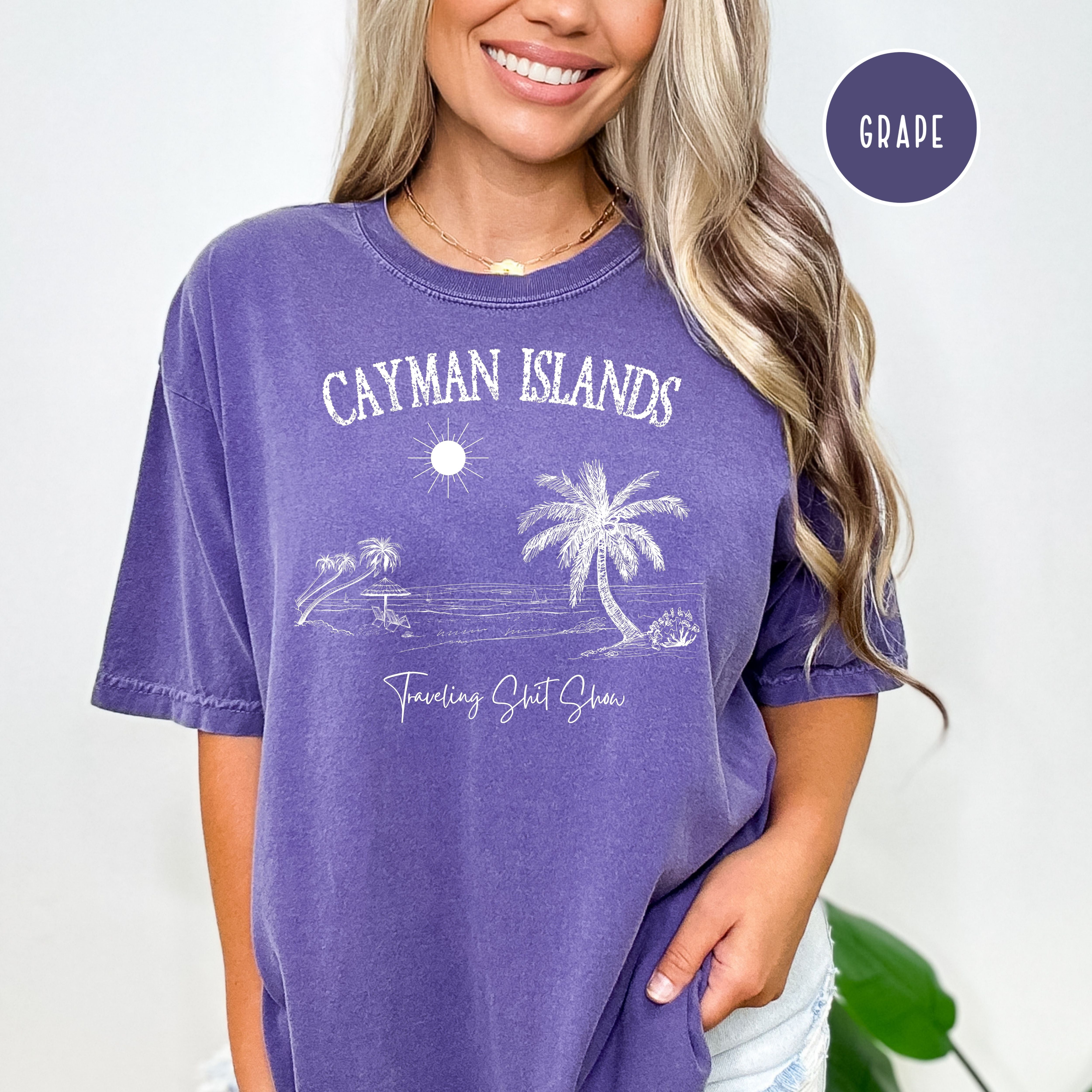 Custom Cayman Islands Caribbean Comfort Colors T-Shirt, The Traveling Shit Show