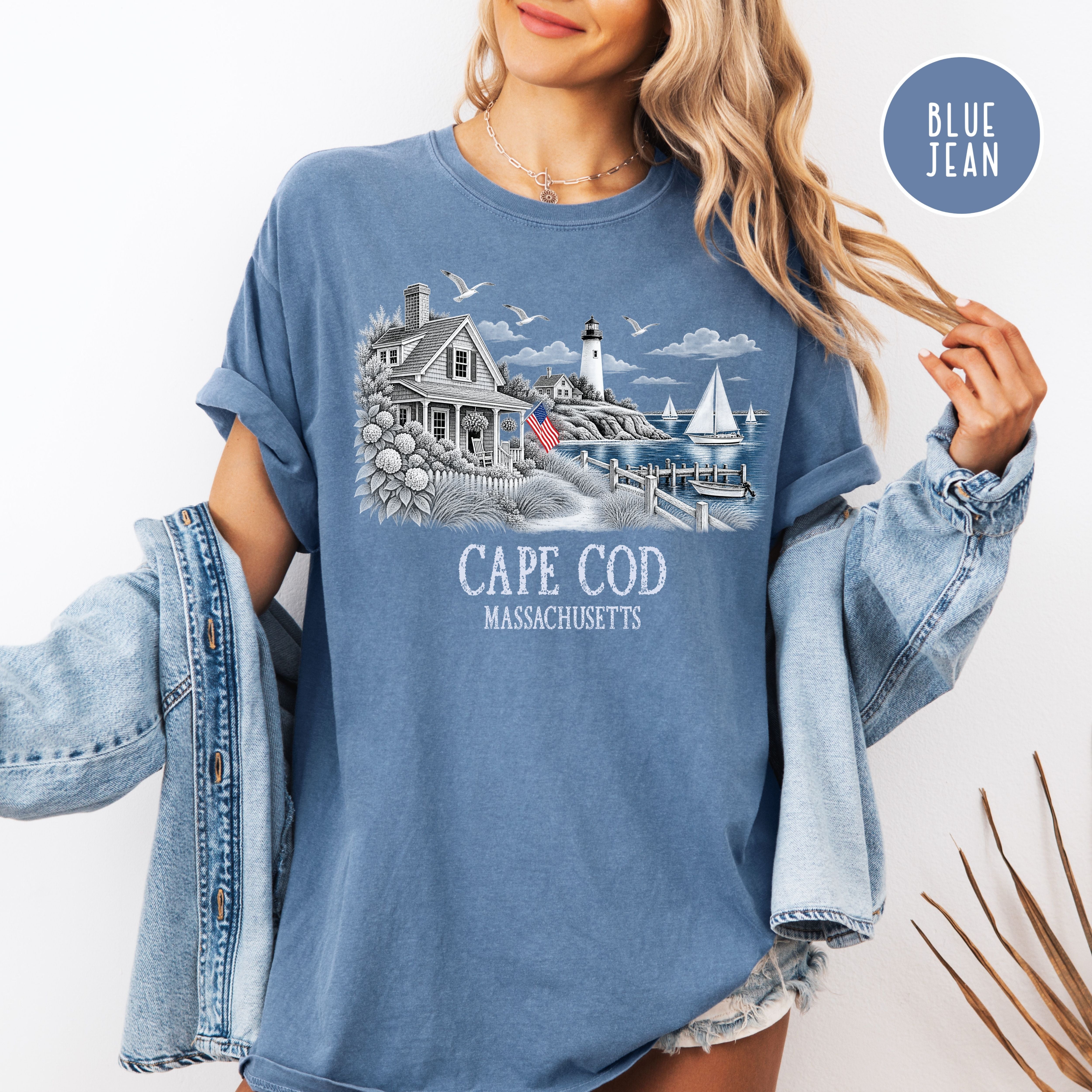Cape Cod Massachusetts Comfort Colors T-Shirt, Cape Cod Vacation Gift, Cape Cod Shirt, Traveler Gift Shirt, Seaside Shirt, Ocean Lover Gift