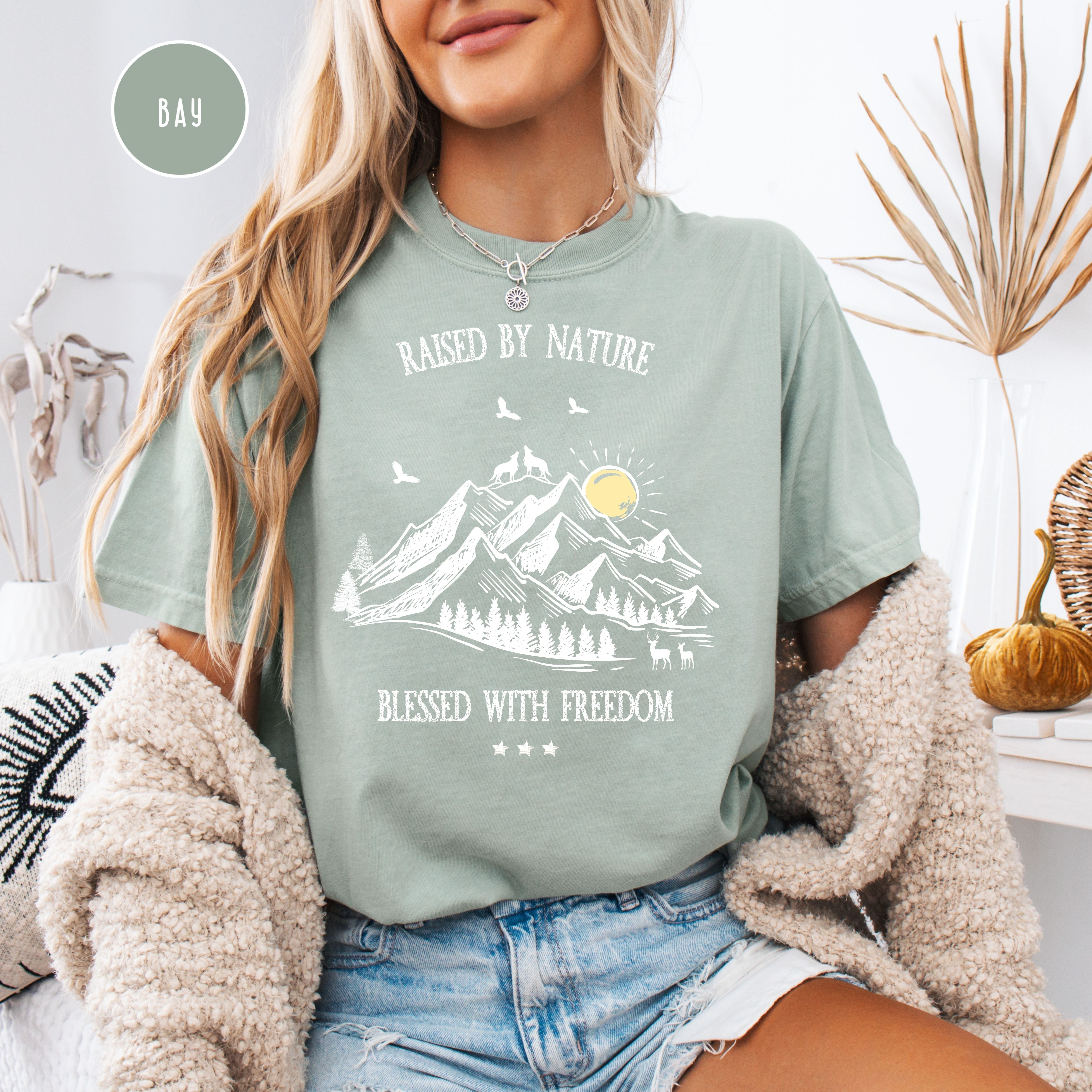 Raised By Nature Blessed With Freedom Comfort Colors® Tee