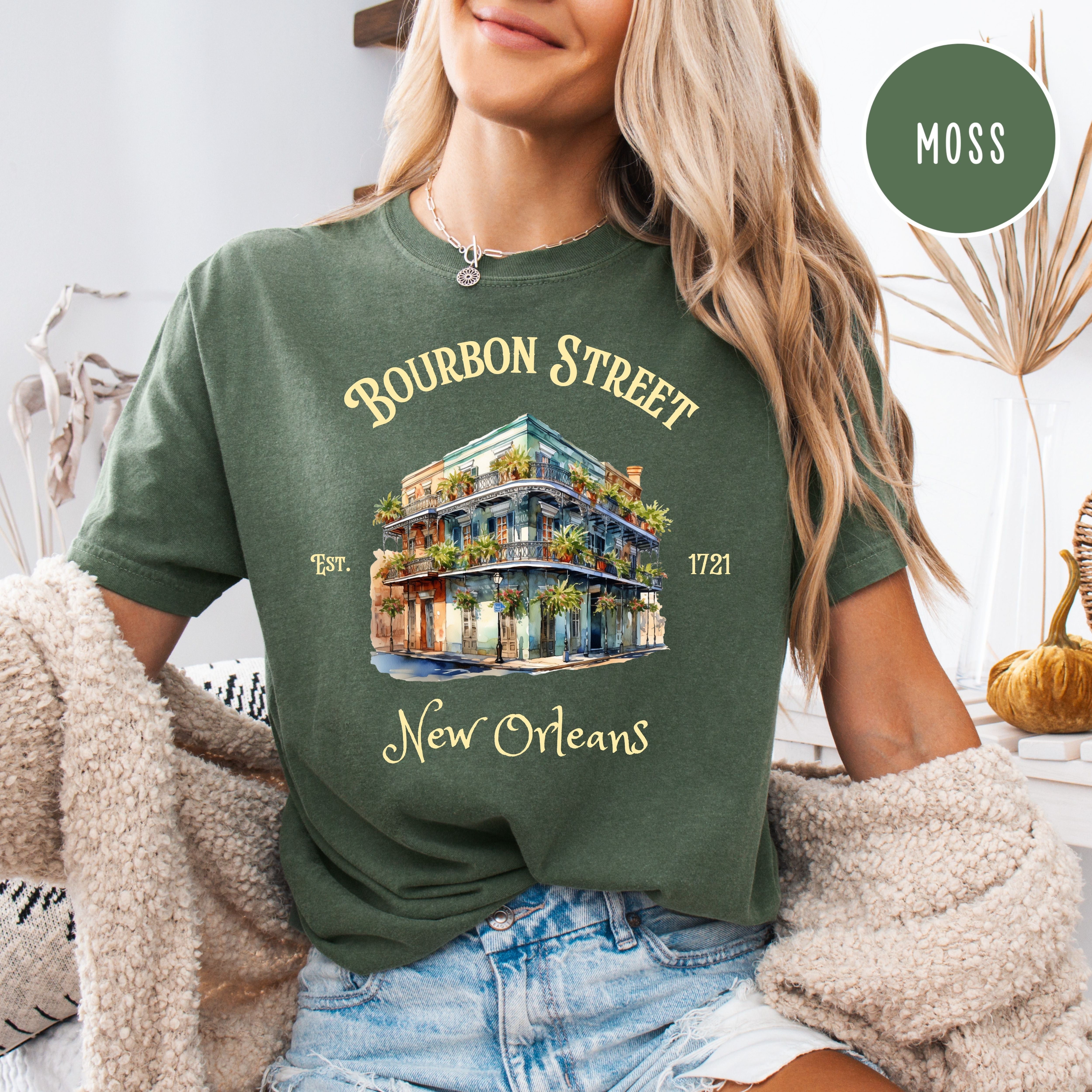 Bourbon Street New Orleans Comfort Colors Tee, French Quarter Shirt