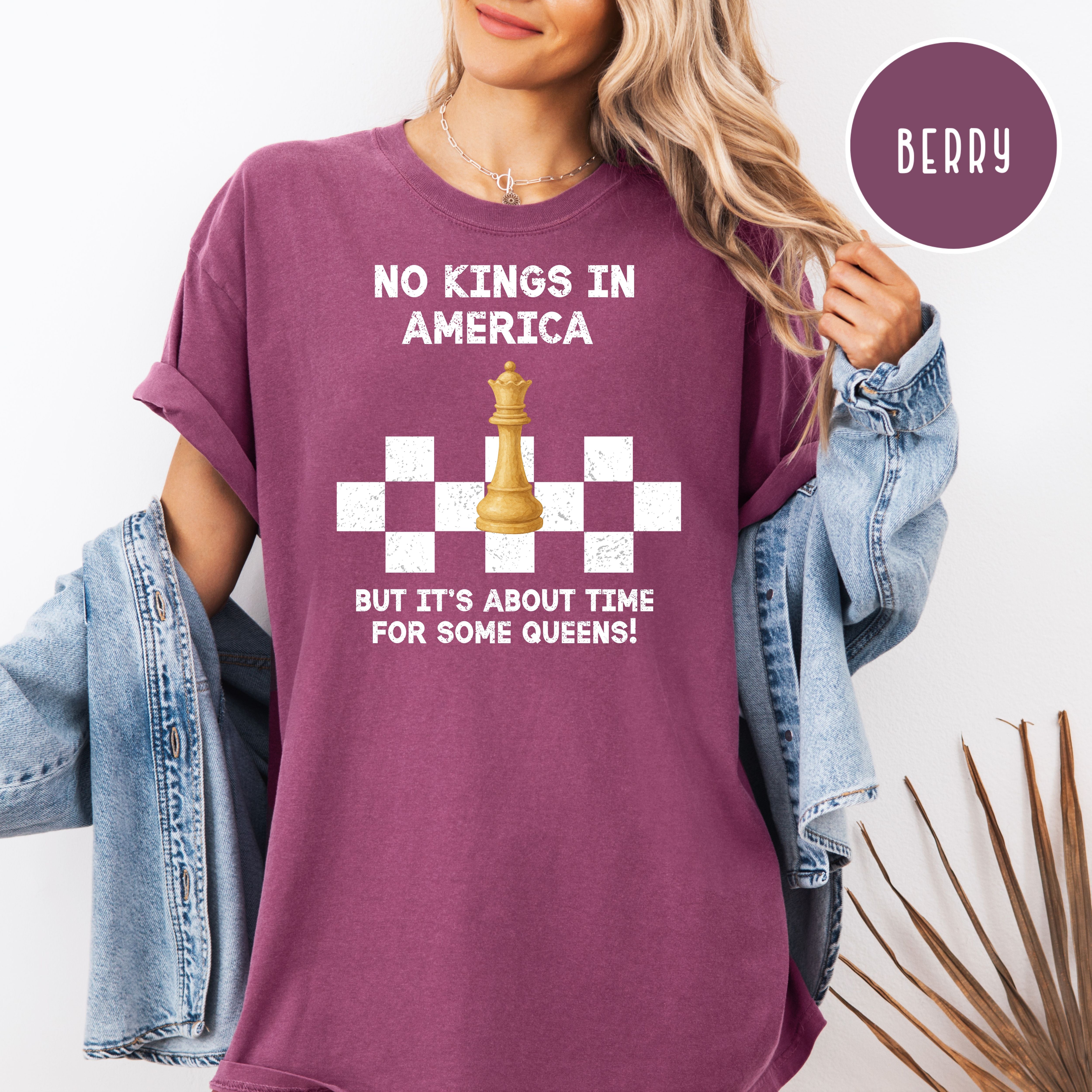 Chess Lover No Kings in America Anti-Trump Protest Comfort Colors Tee