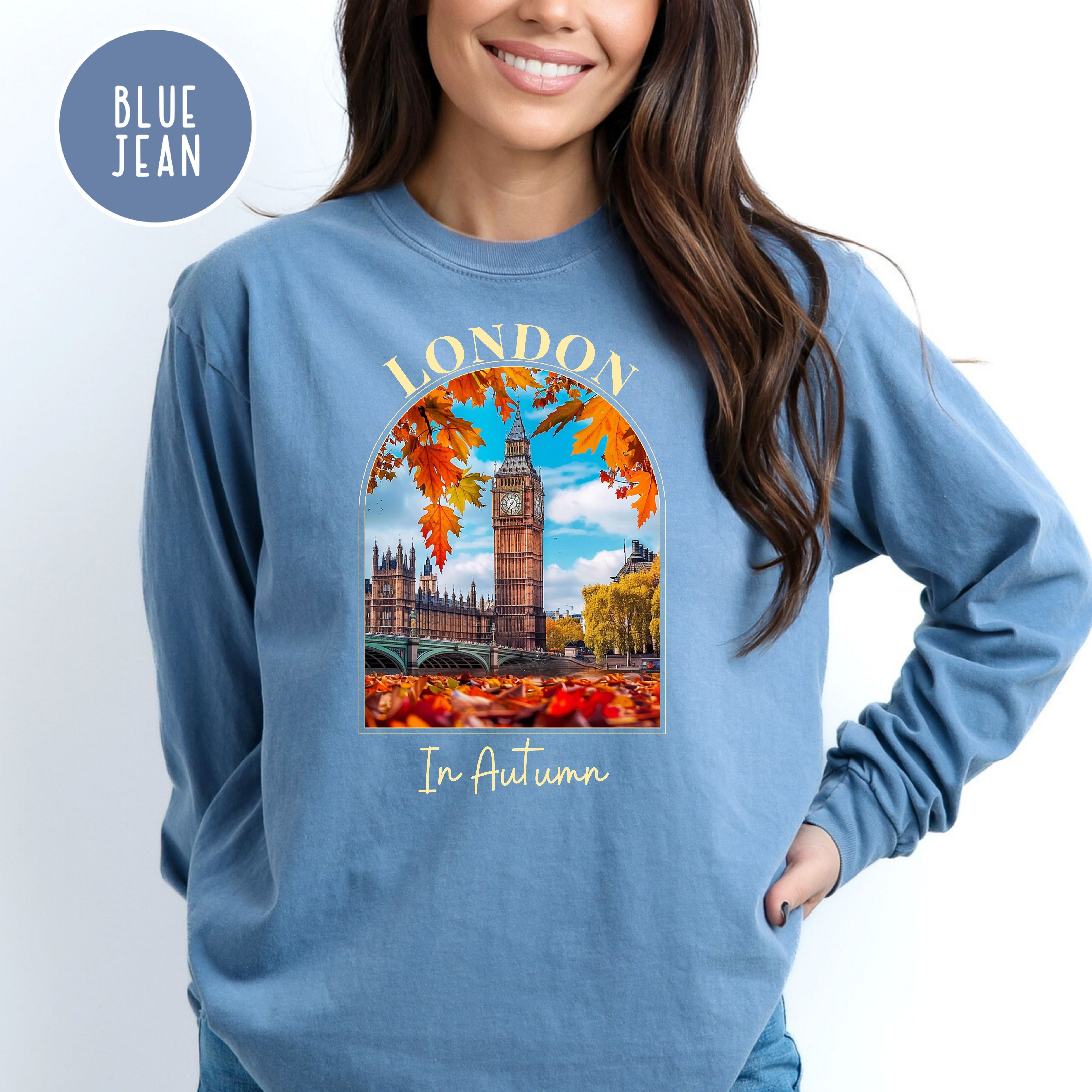 London In Autumn Comfort Colors® Long Sleeve Tee