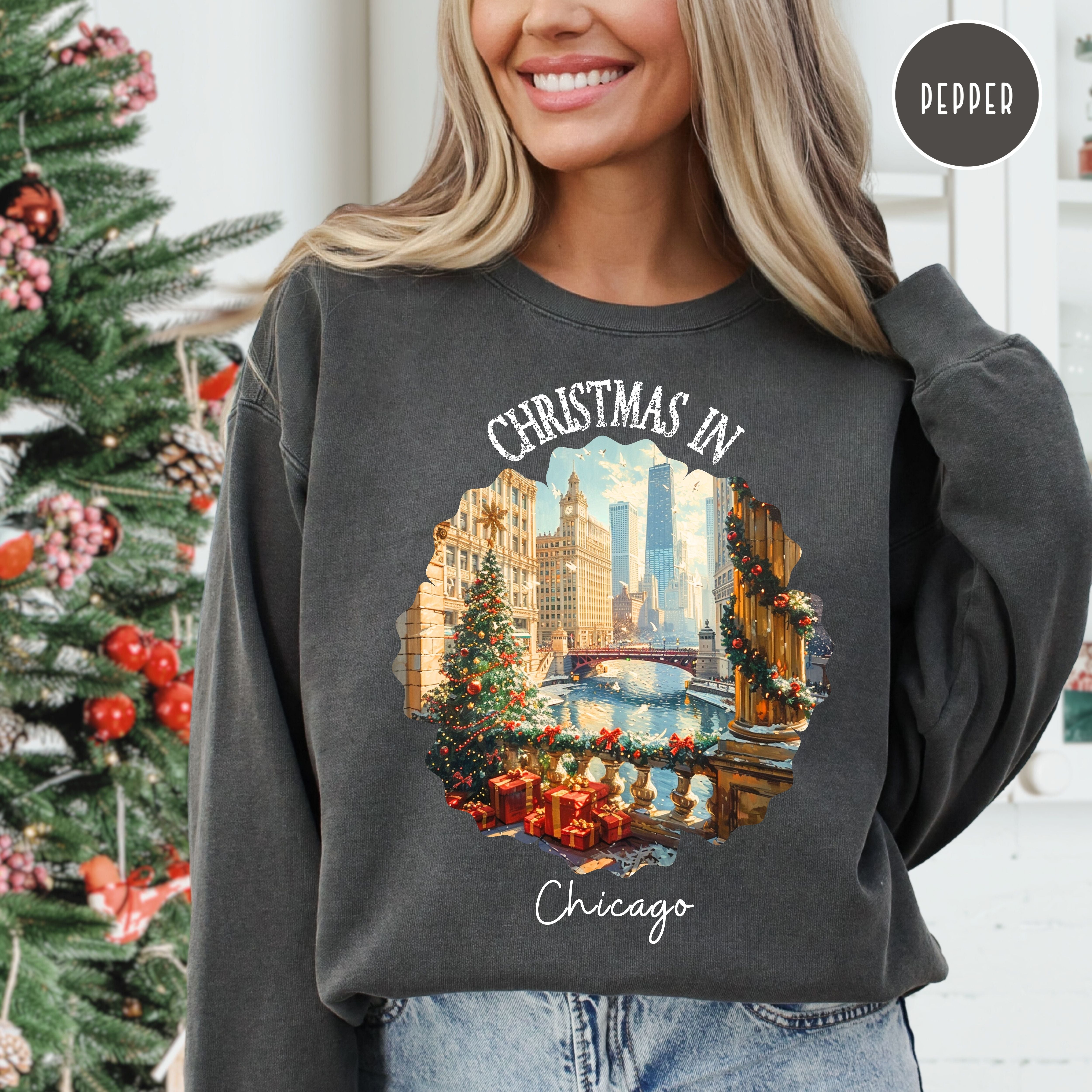 Christmas In Chicago Comfort Colors® Sweatshirt