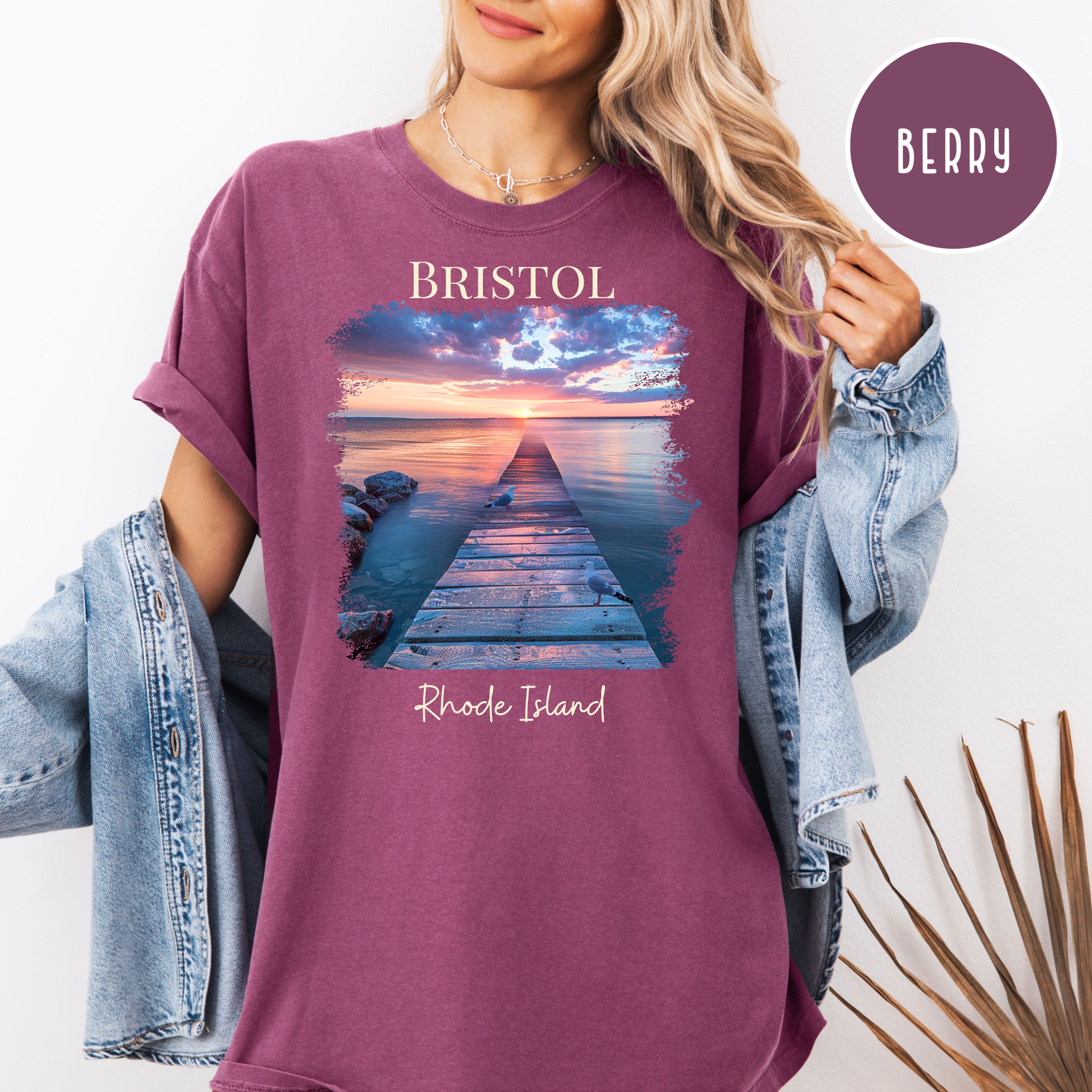 Bristol Rhode Island Sunset Comfort Colors Tee