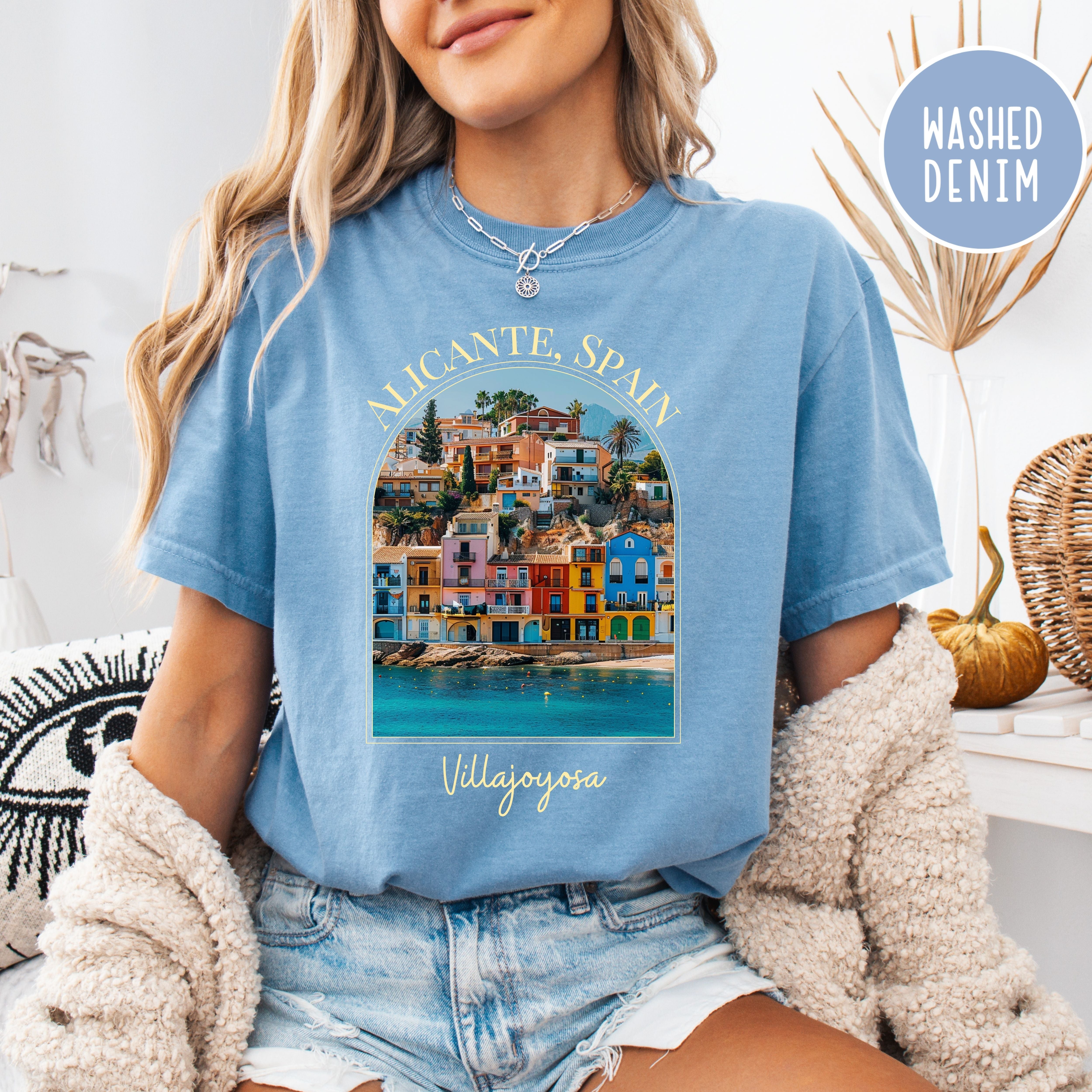 Alicante Spain Villajoyosa Village Colorful Seaside Homes Comfort Colors® Tee