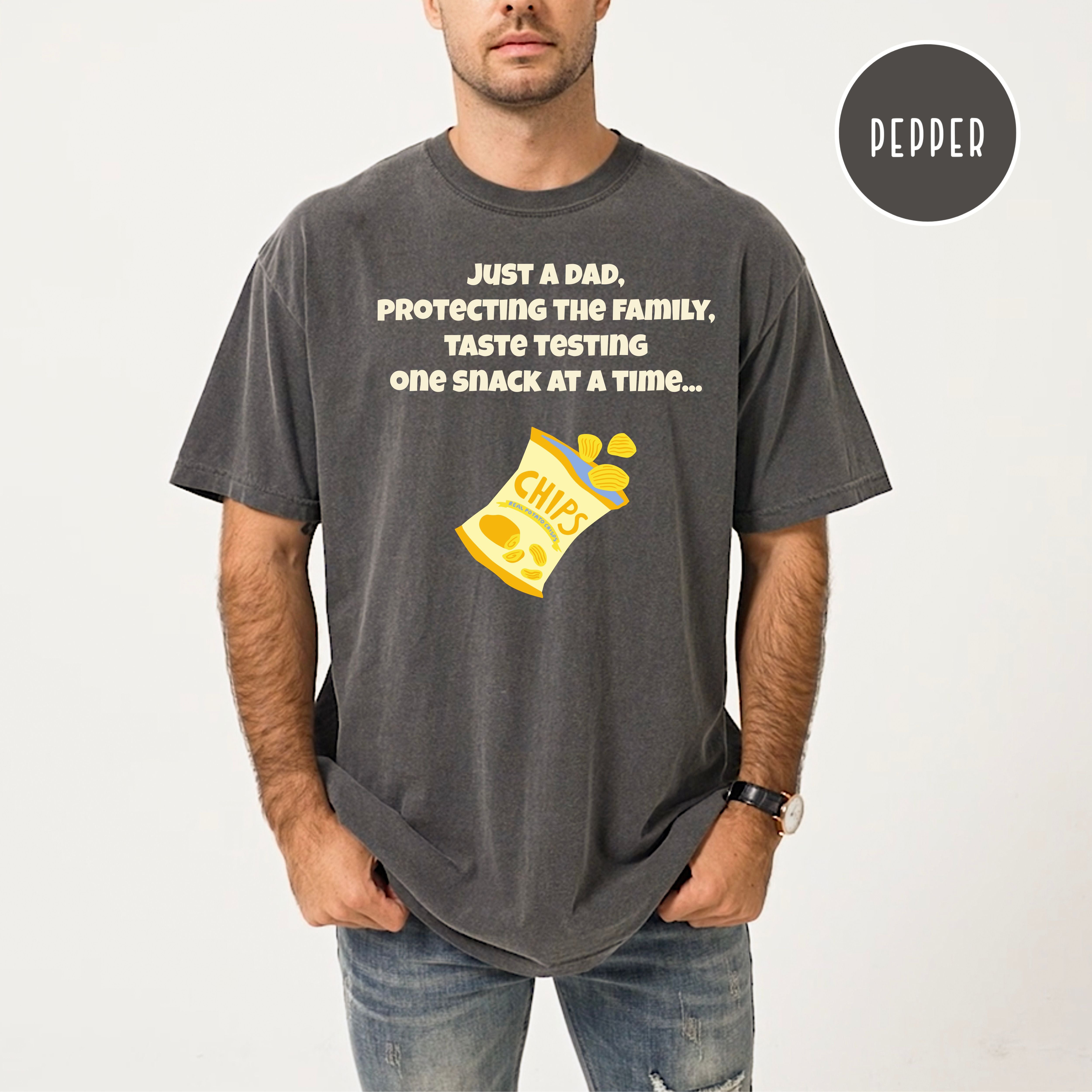 Funny Dad Comfort Colors Gift Shirt, Dad Who Loves Snacks Shirt, Father's Day Gift Shirt, Gift for Dad, Protecting The Family Dad Joke