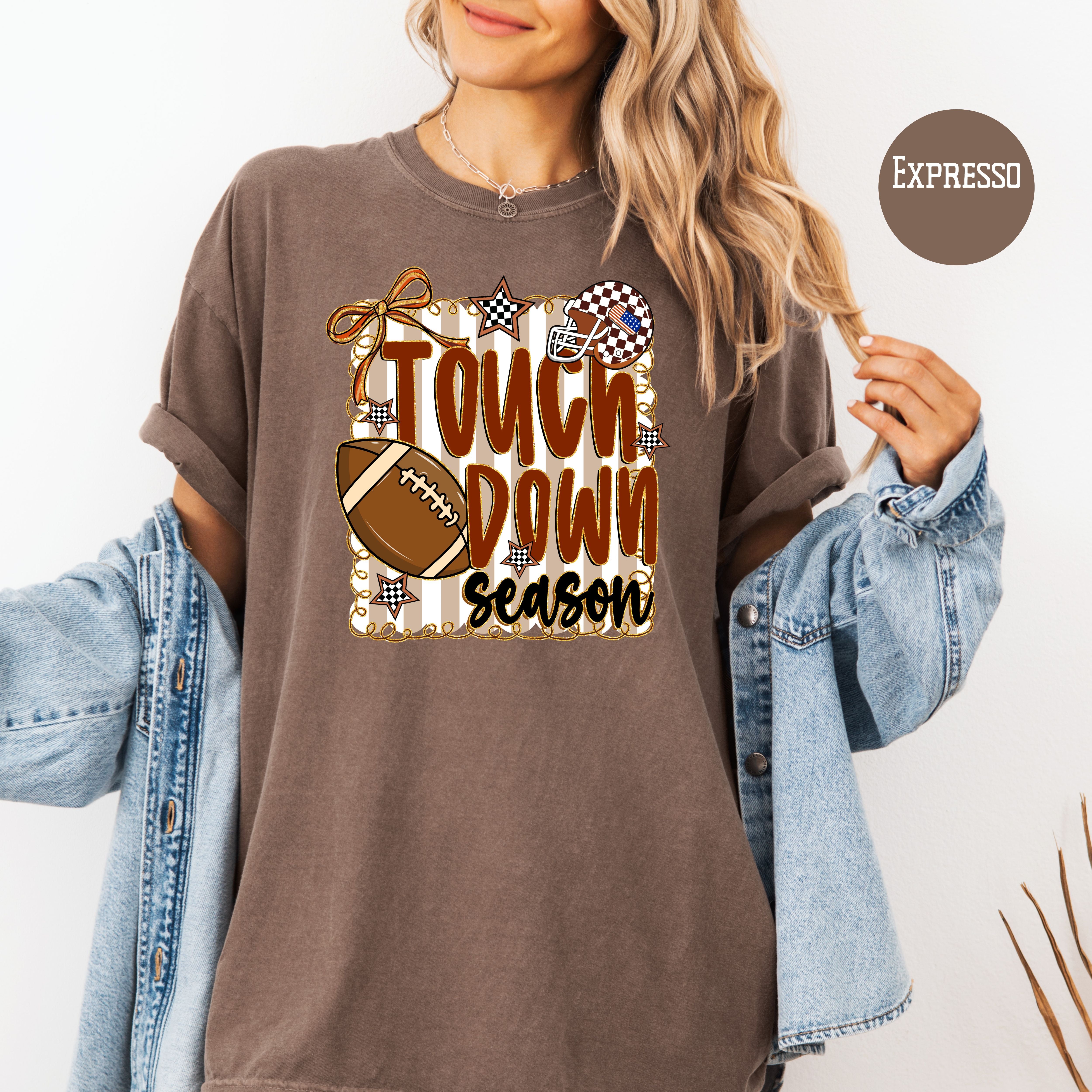 Touch Down Season Comfort Colors Football Game Day Shirt