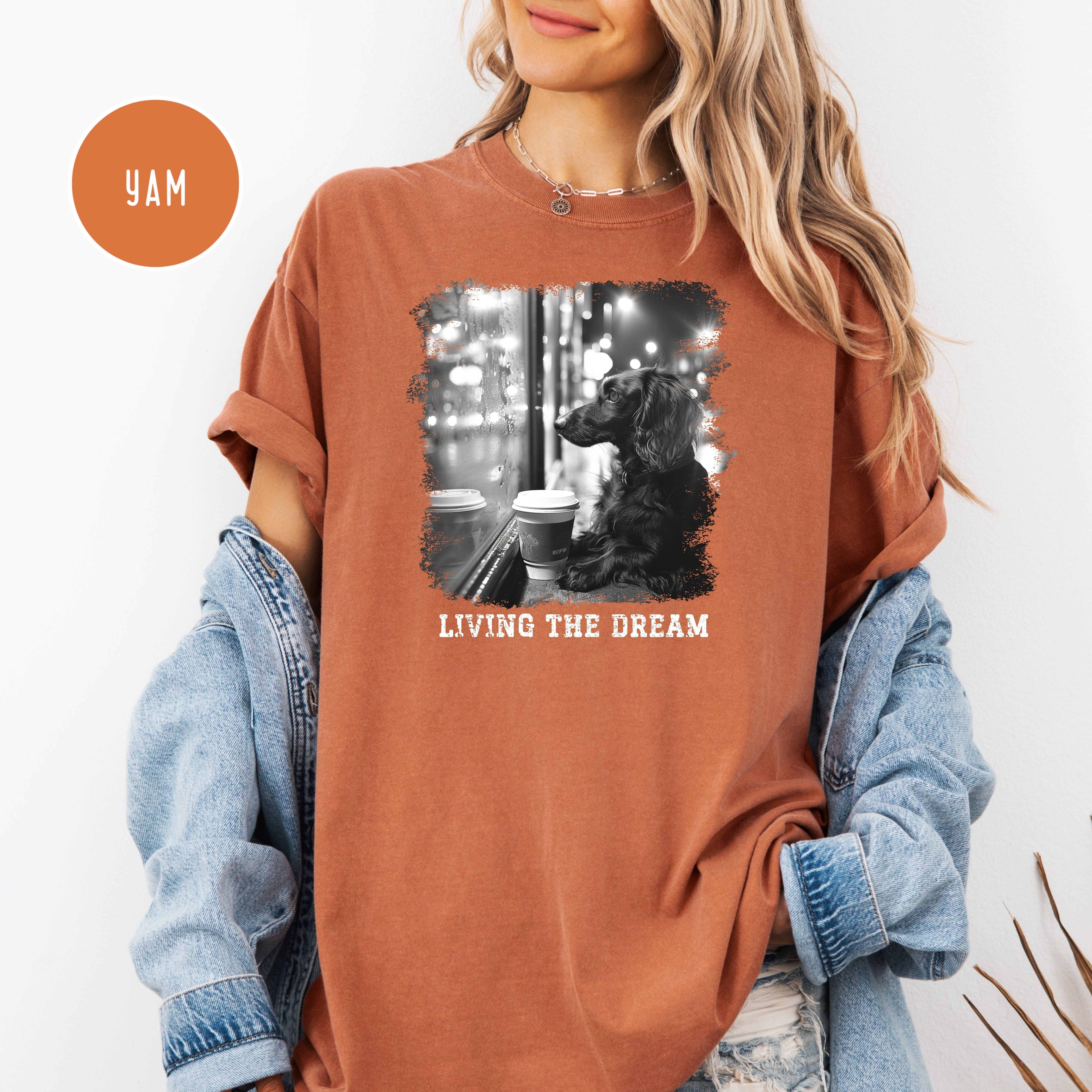 Dachshund Mama Comfort Colors T-Shirt, Doxie Lover Tee Shirt, Living The Dream Wiener Dog Shirt, Sausage Dog, Funny Dog Lover Shirt