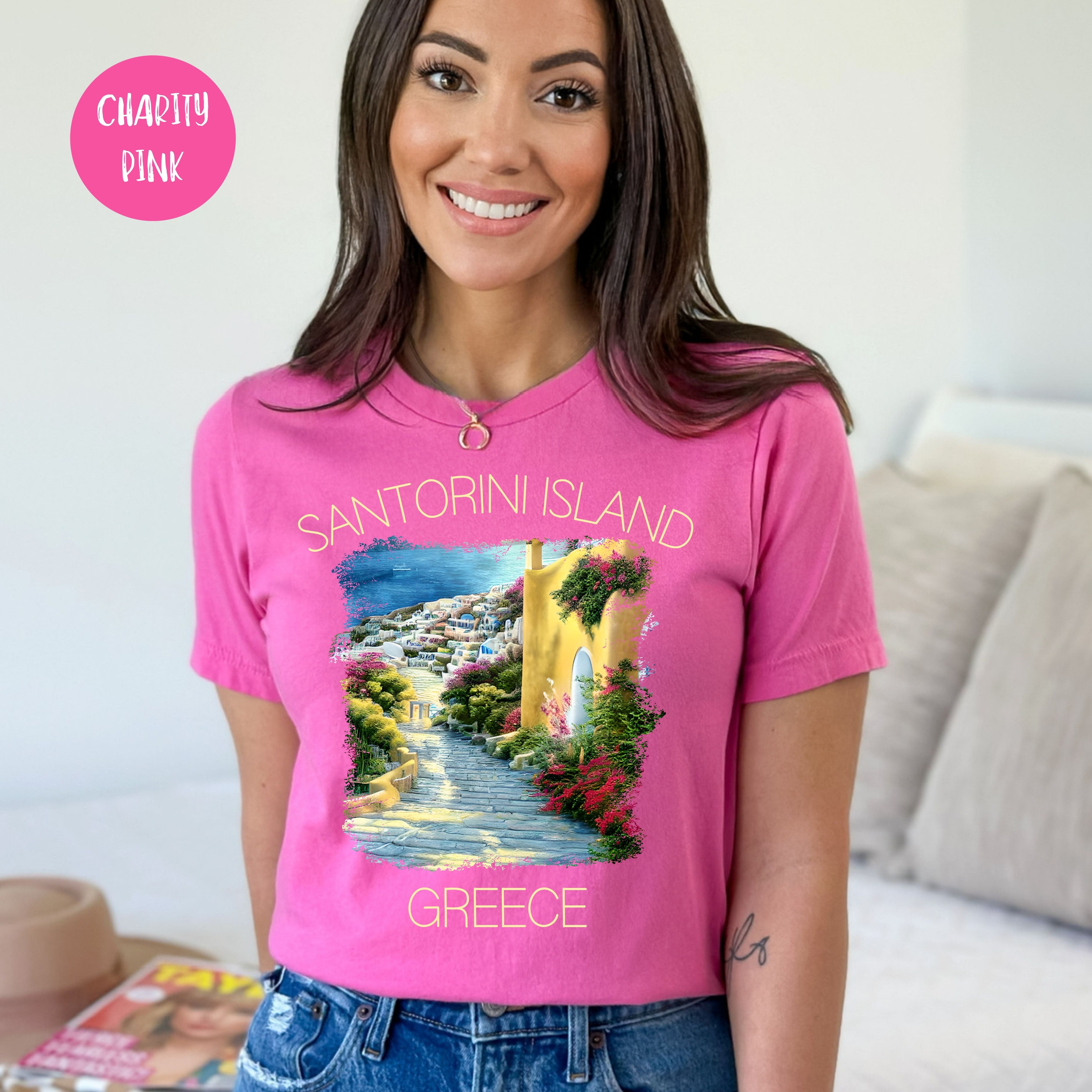 Santorini Greek Islands Bella Canvas Vacation Tee