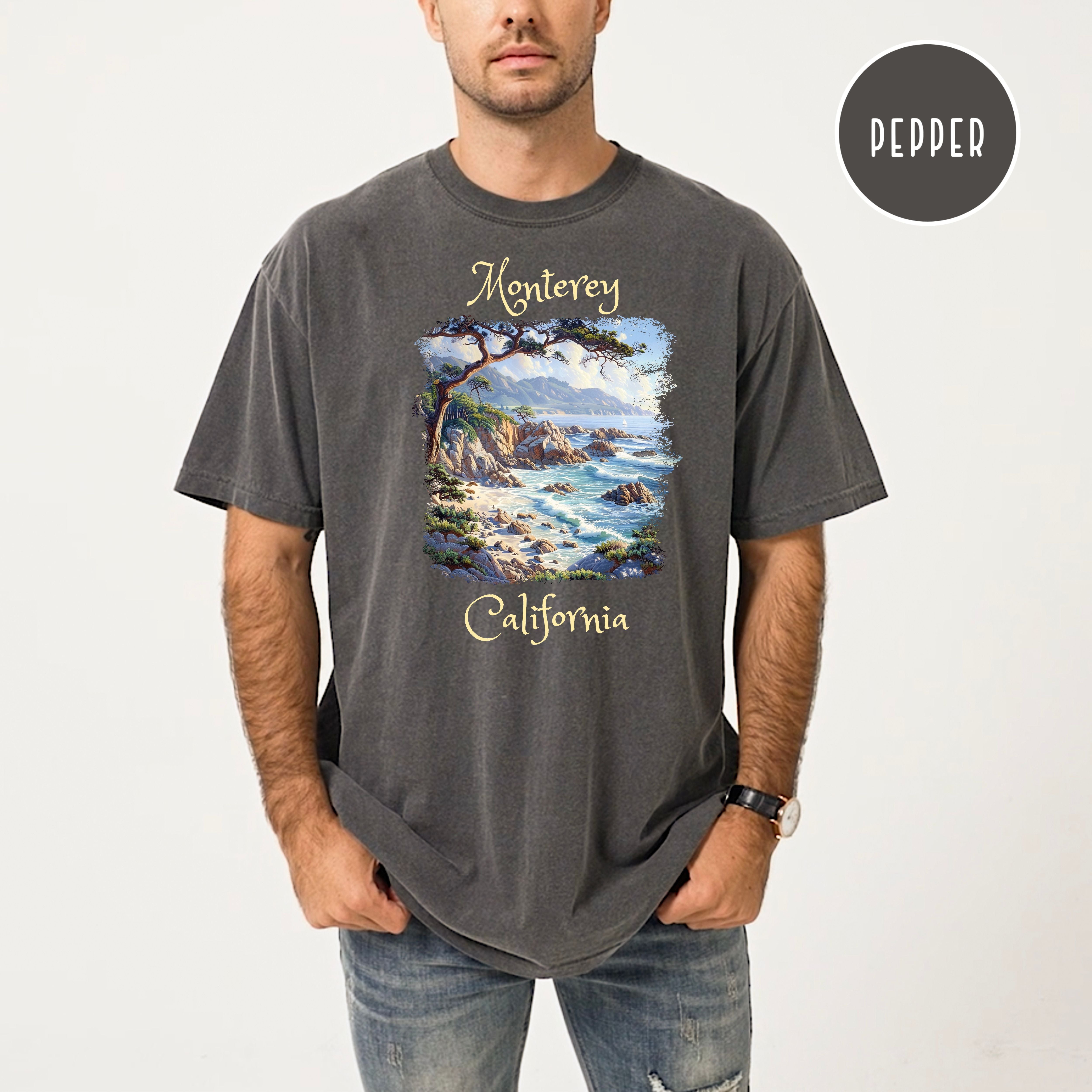 Monterey California Comfort Colors T-Shirt, Pebble Beach Monterey Shirt