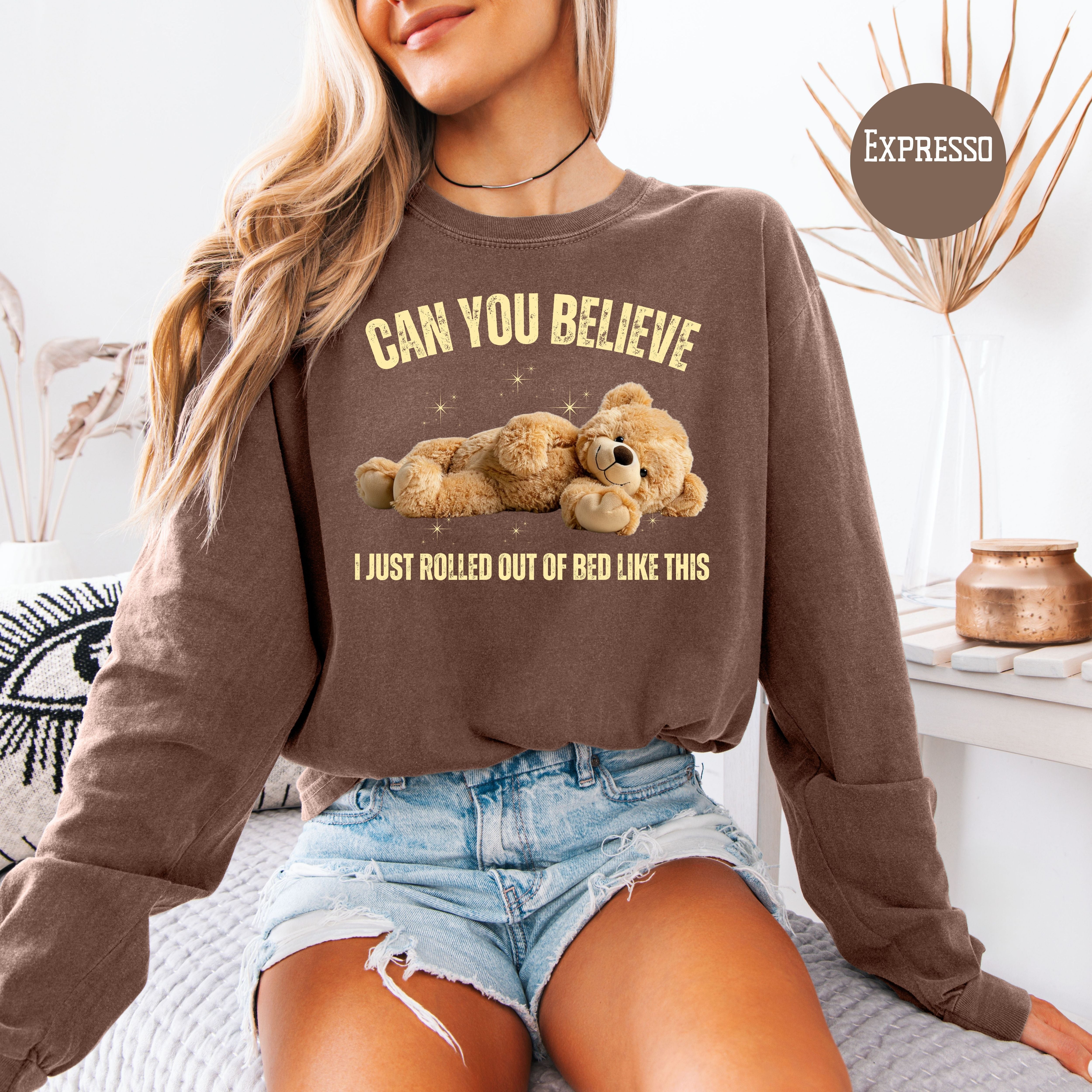 Funny Teddy Bear Long Sleeve Comfort Colors T-Shirt