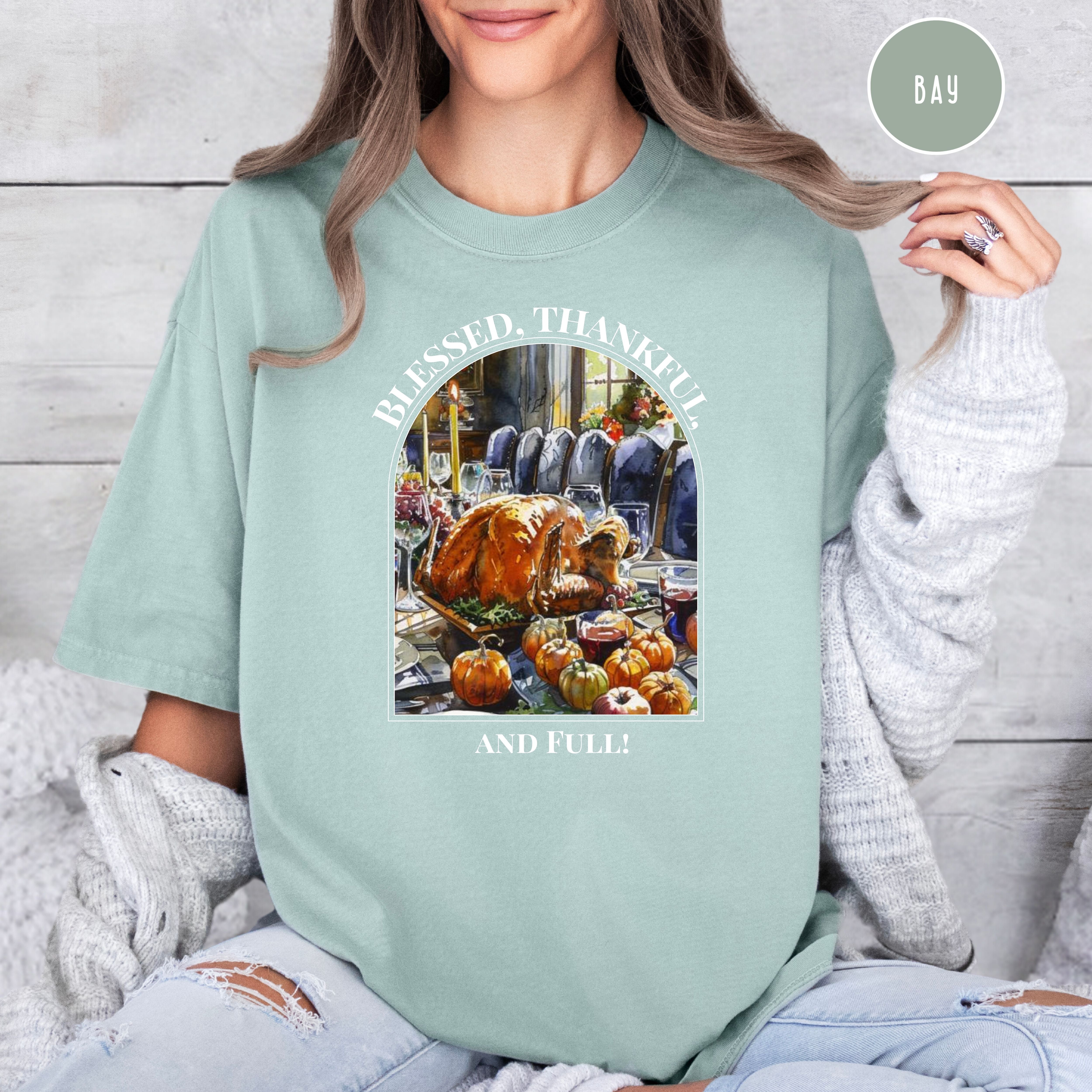 Blessed and Full Thanksgiving Comfort Colors® Tee