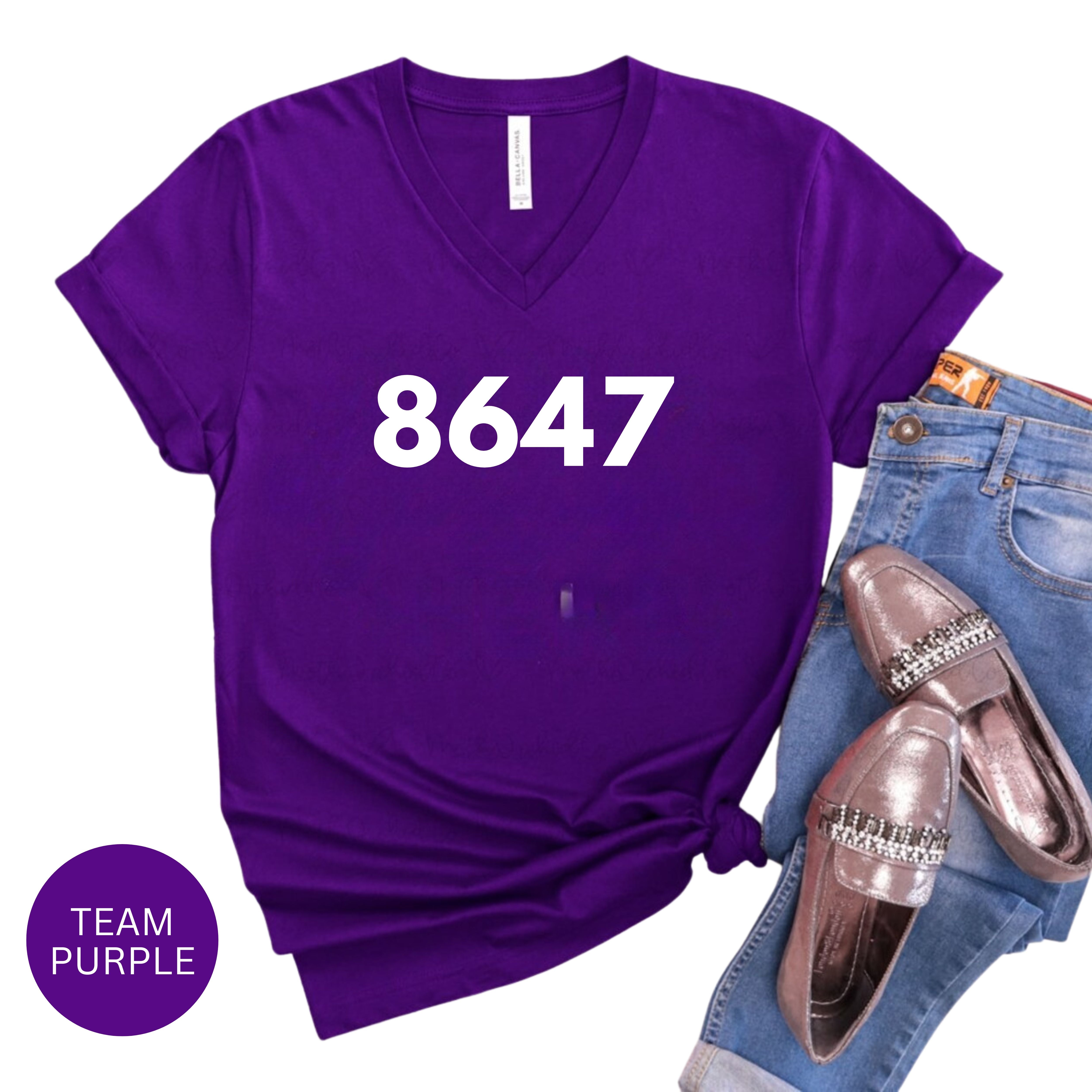 8647 Anti Trump Bella Canvas V-Neck Tee, Protest Tee Shirt