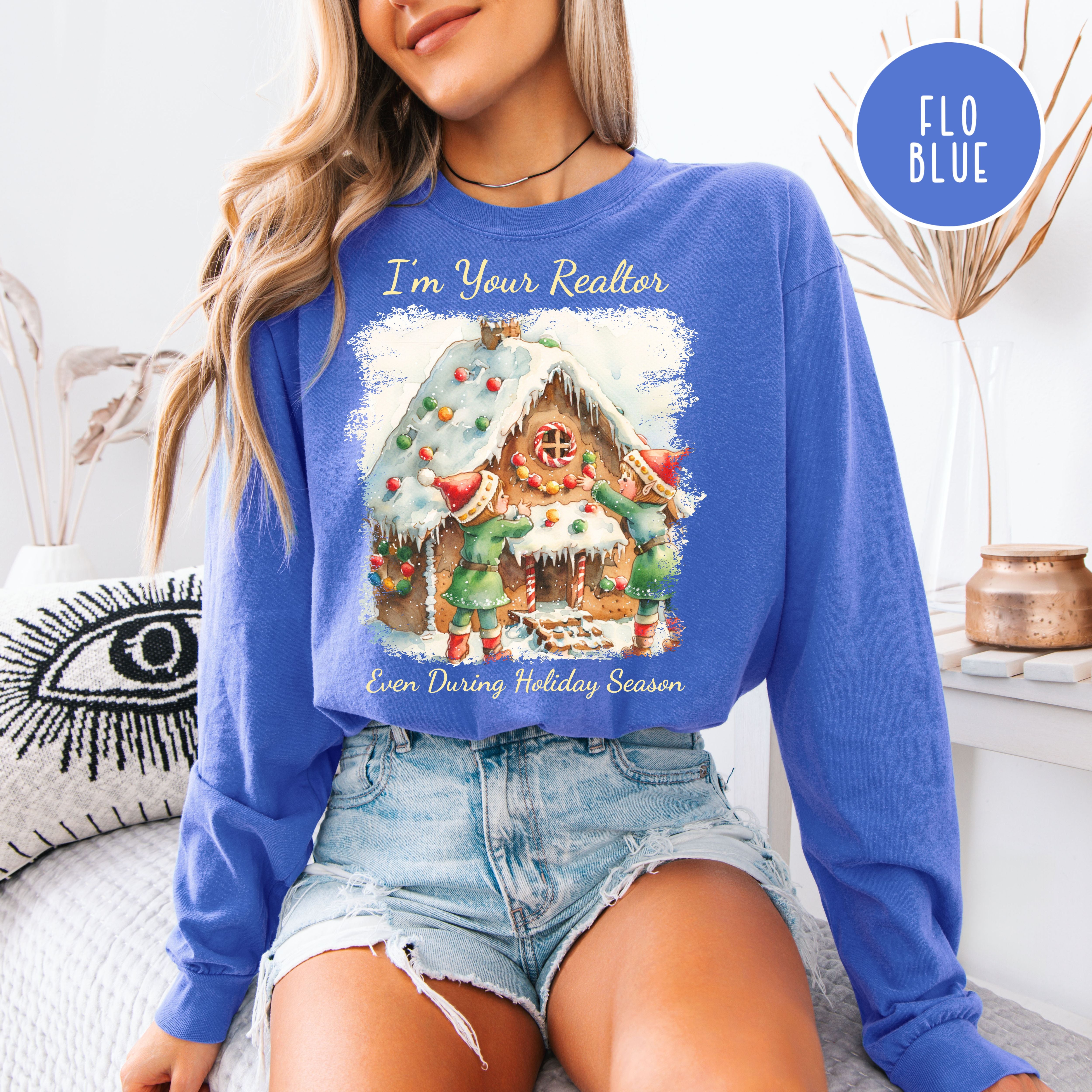 Real Estate Agent Unisex Christmas Comfort Colors Long Sleeve Tee