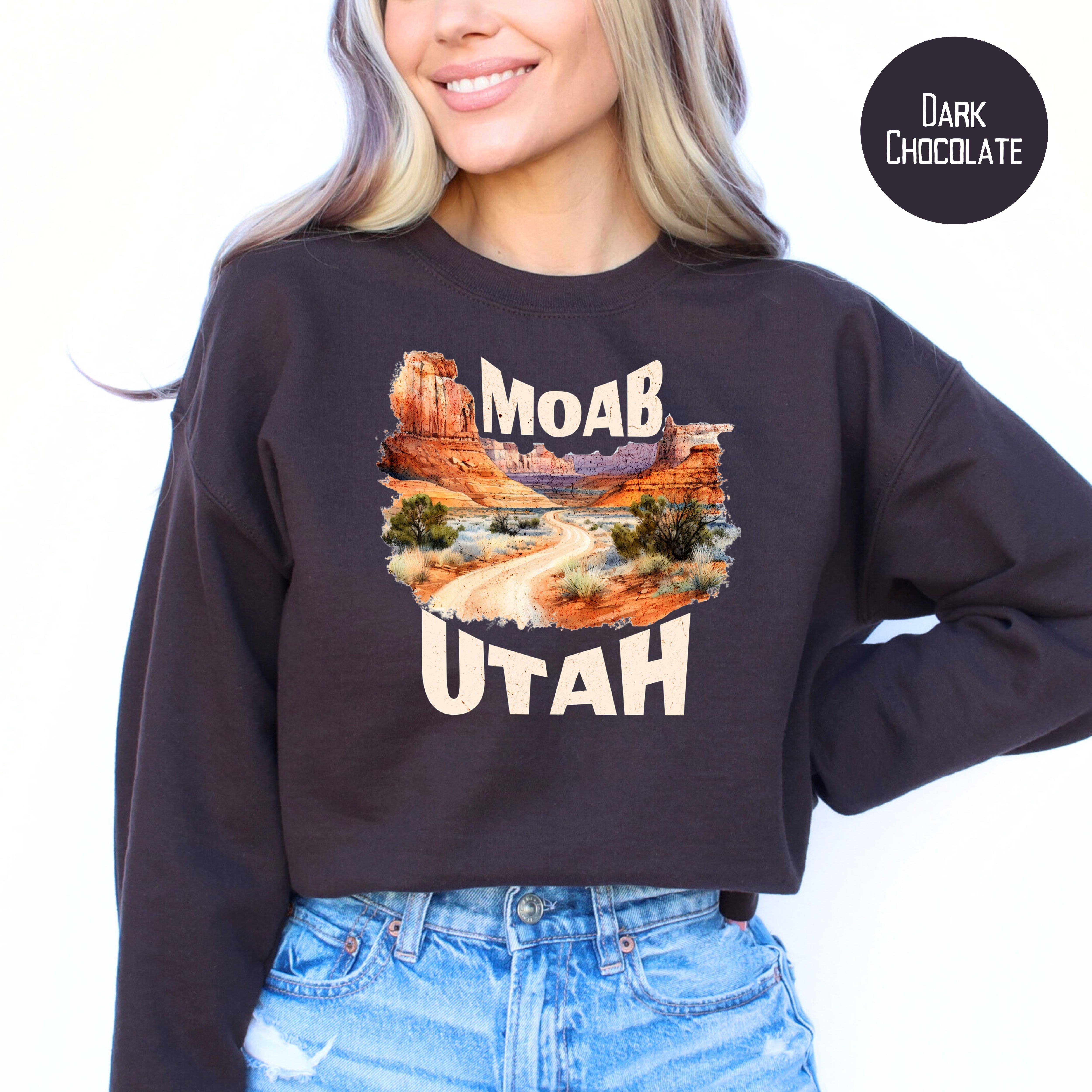 Moab Utah Grunge Style Sweatshirt