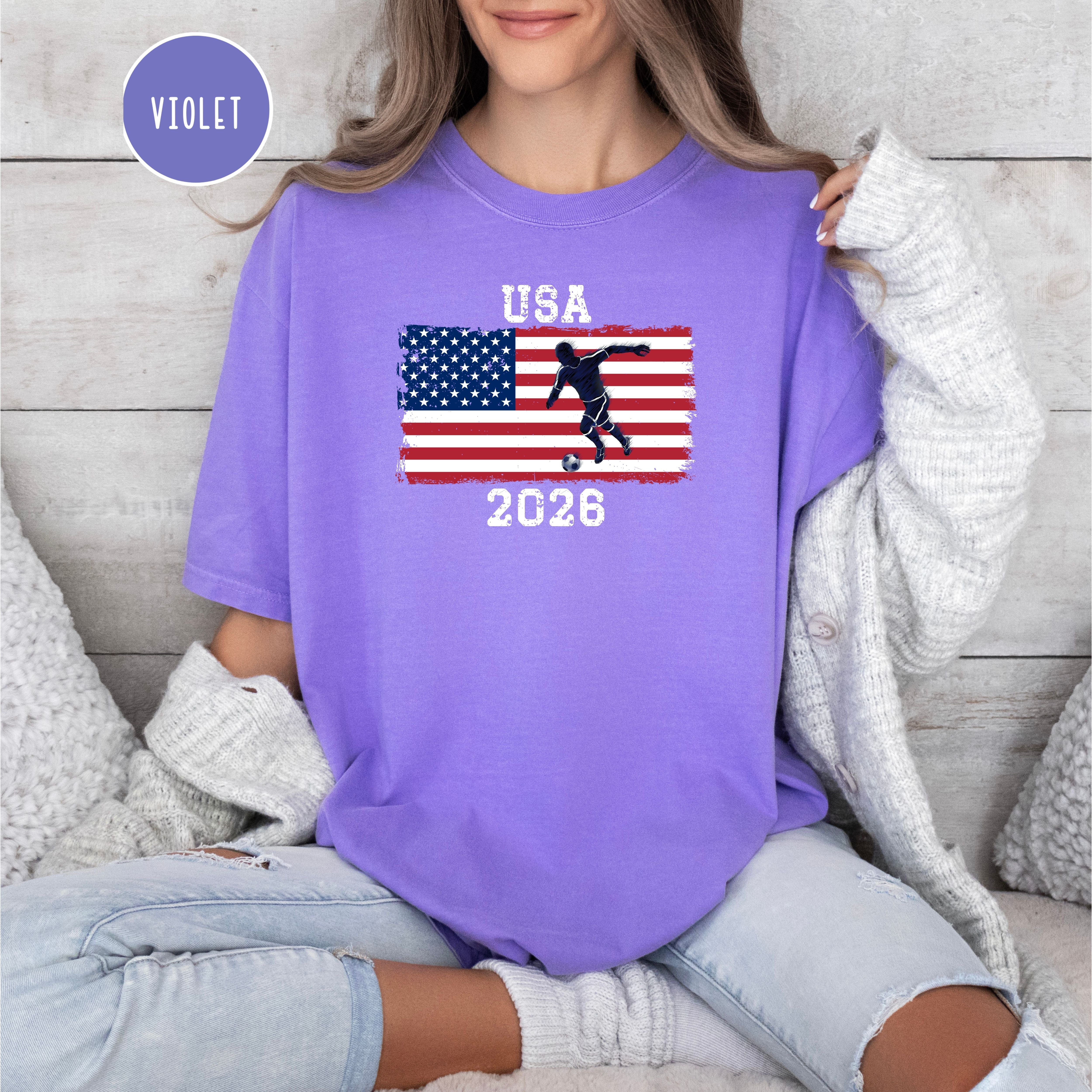 Soccer USA 2026 Comfort Colors T-Shirt Gift for Soccer Fan