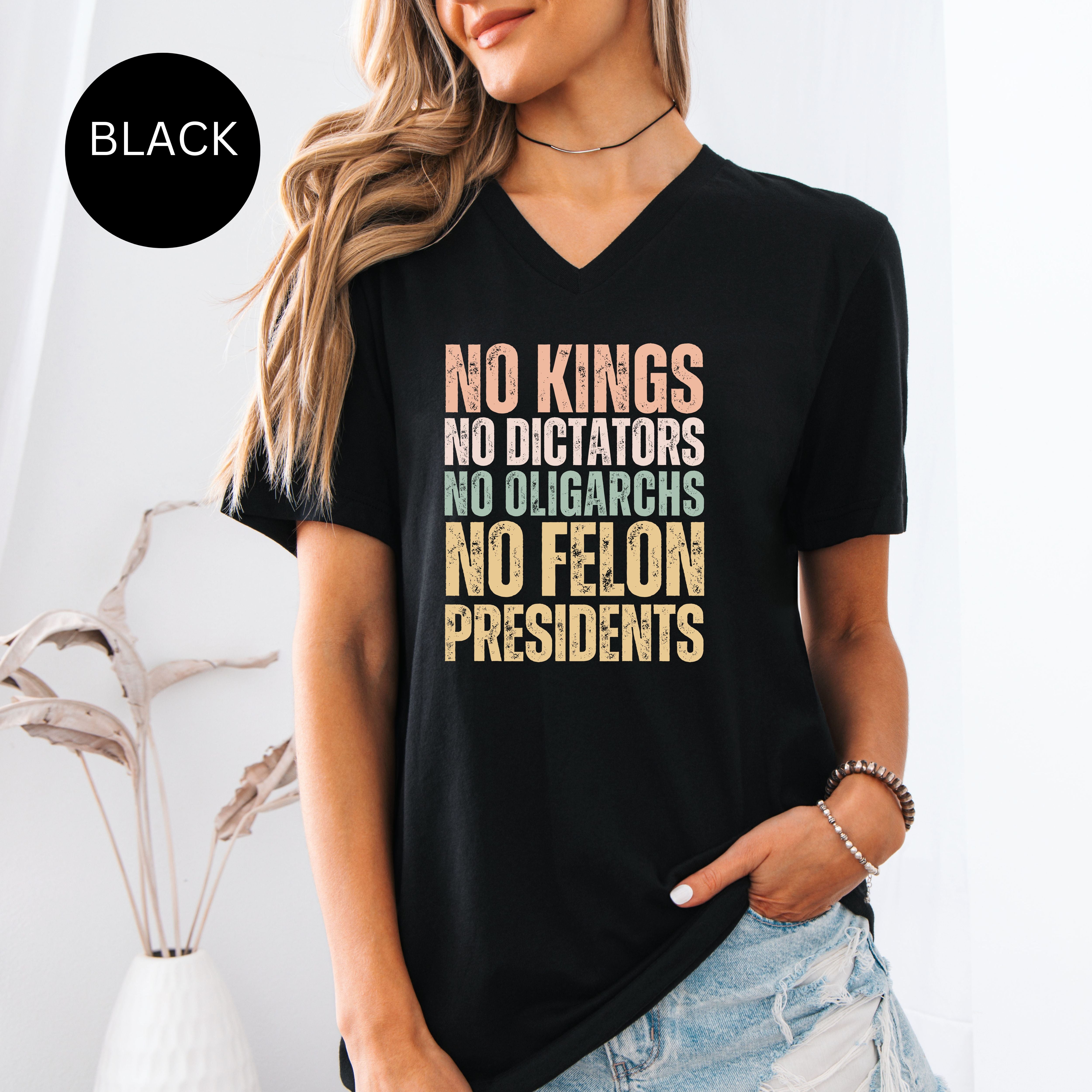 No Kings No Dictators Bella Canvas V-Neck Tee