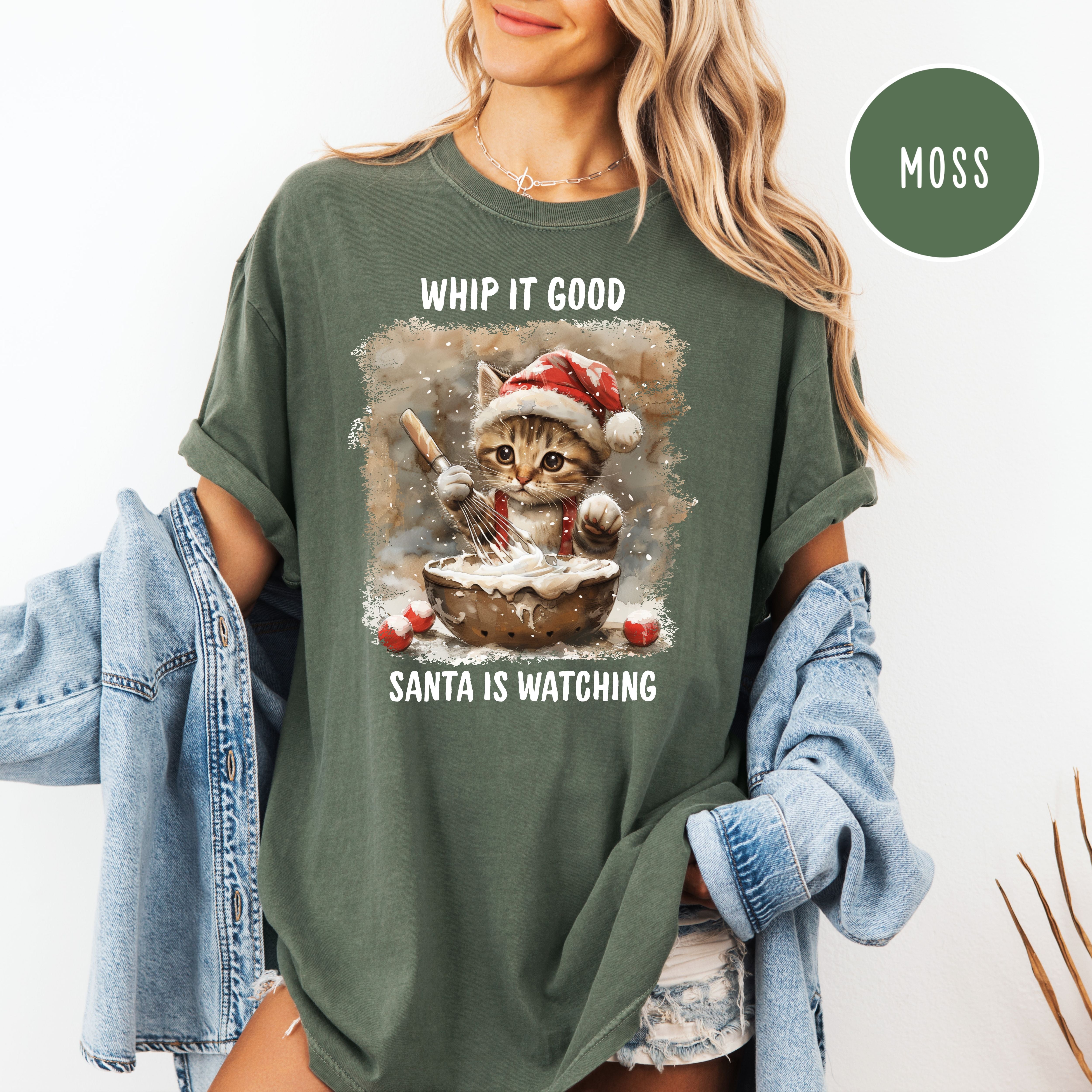 Cute Cat Comfort Colors Christmas Baking Tee Shirt