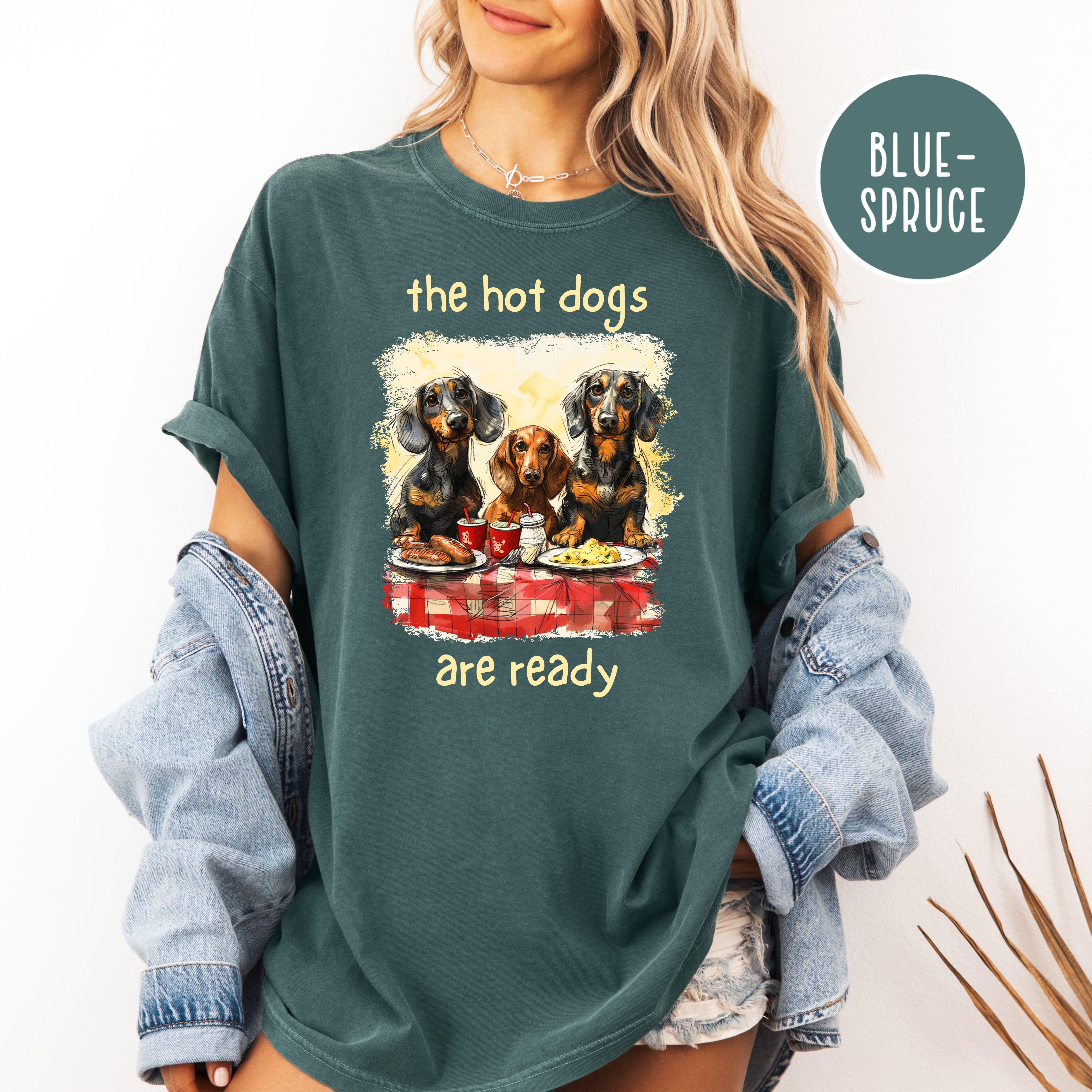 Funny Wiener Dog Lover Comfort Colors T-Shirt, Dachshund Mama Gift Tee, BBQ Summer Picnic Tee, Dog Lover Gift, Sausage Dog Humor, Doxie Mom