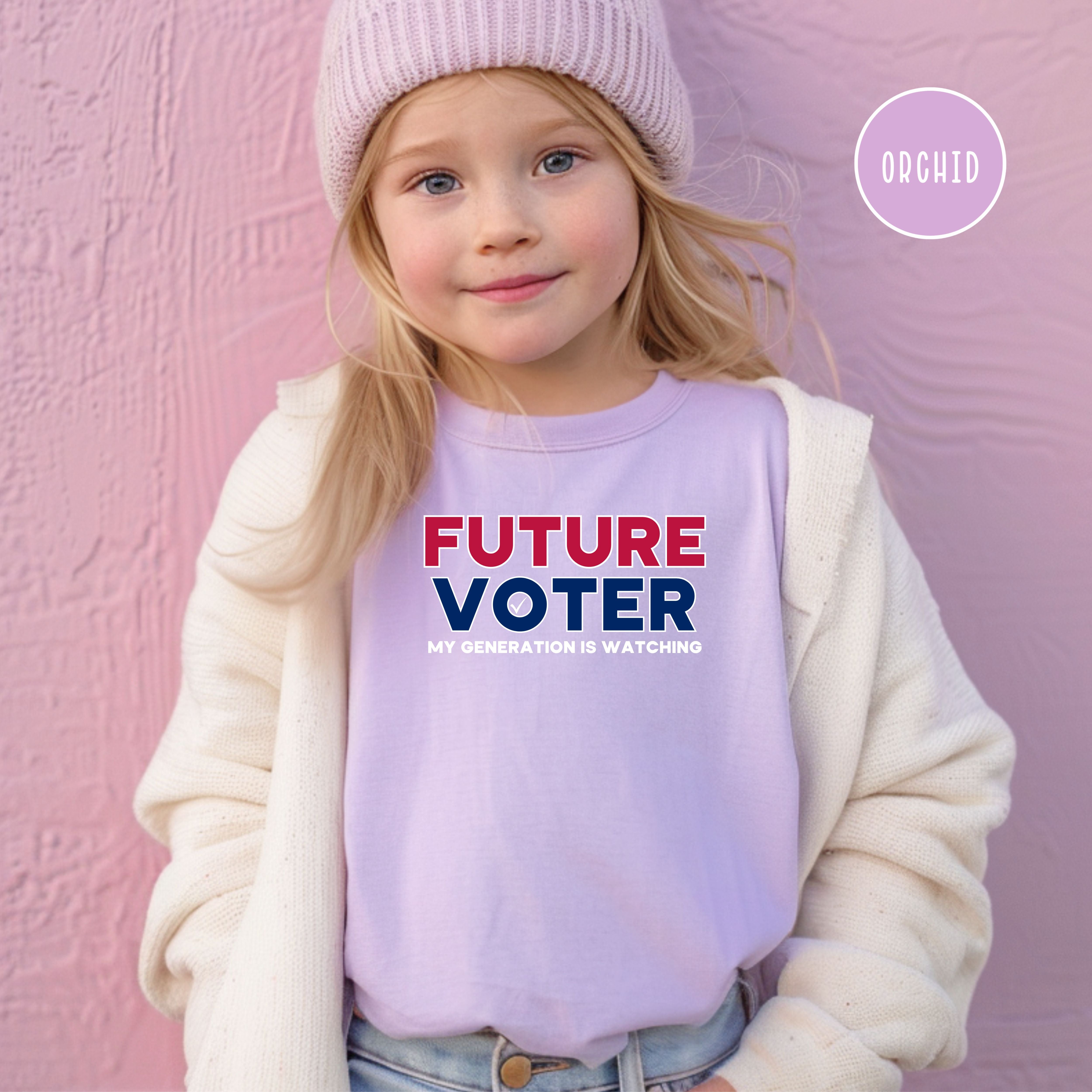 Future Voter My Generation is Watching Youth Sized Comfort Colors® Unisex Kids Voting Tee
