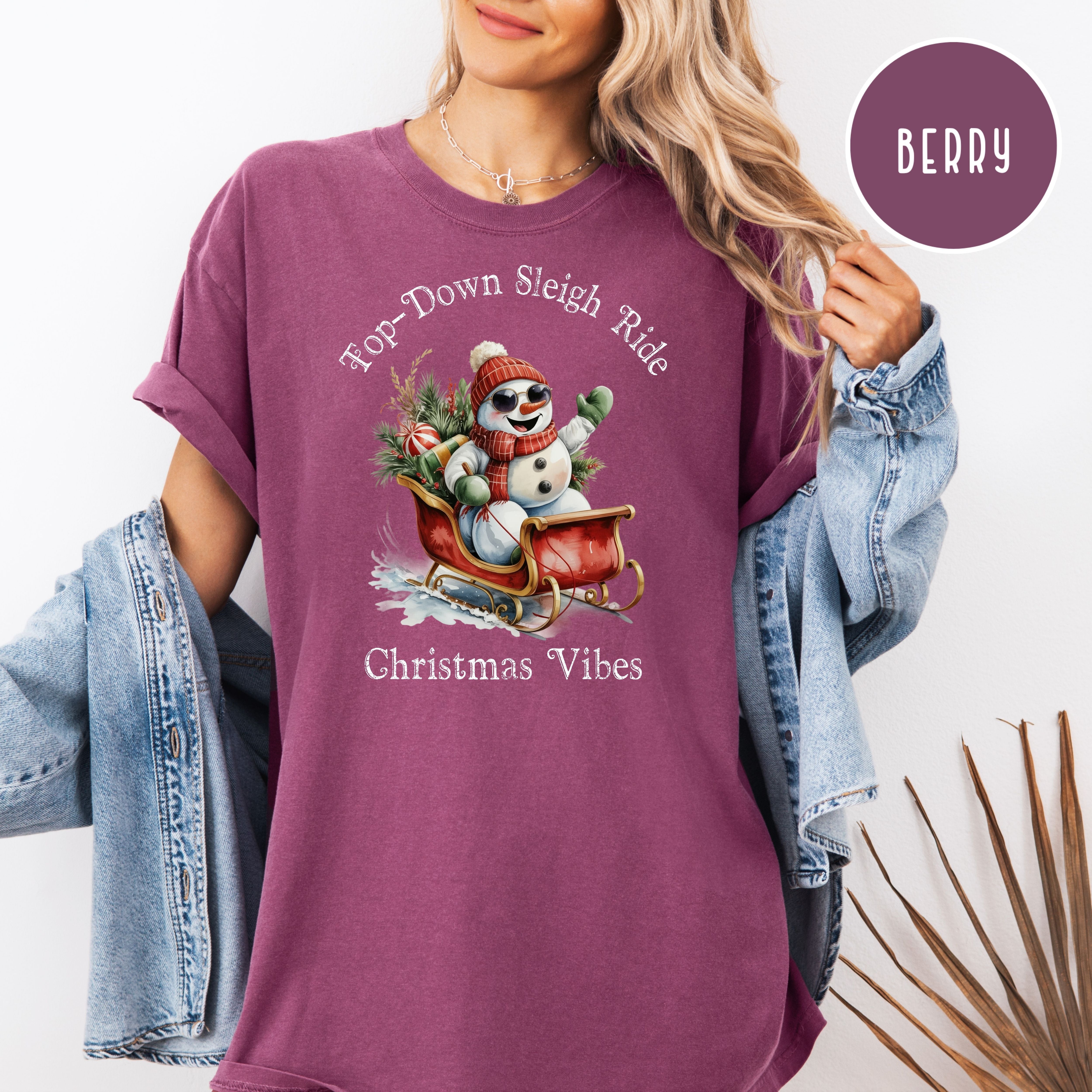 Top-Down Sleigh Ride Christmas Vibes Comfort Colors Gift Shirt