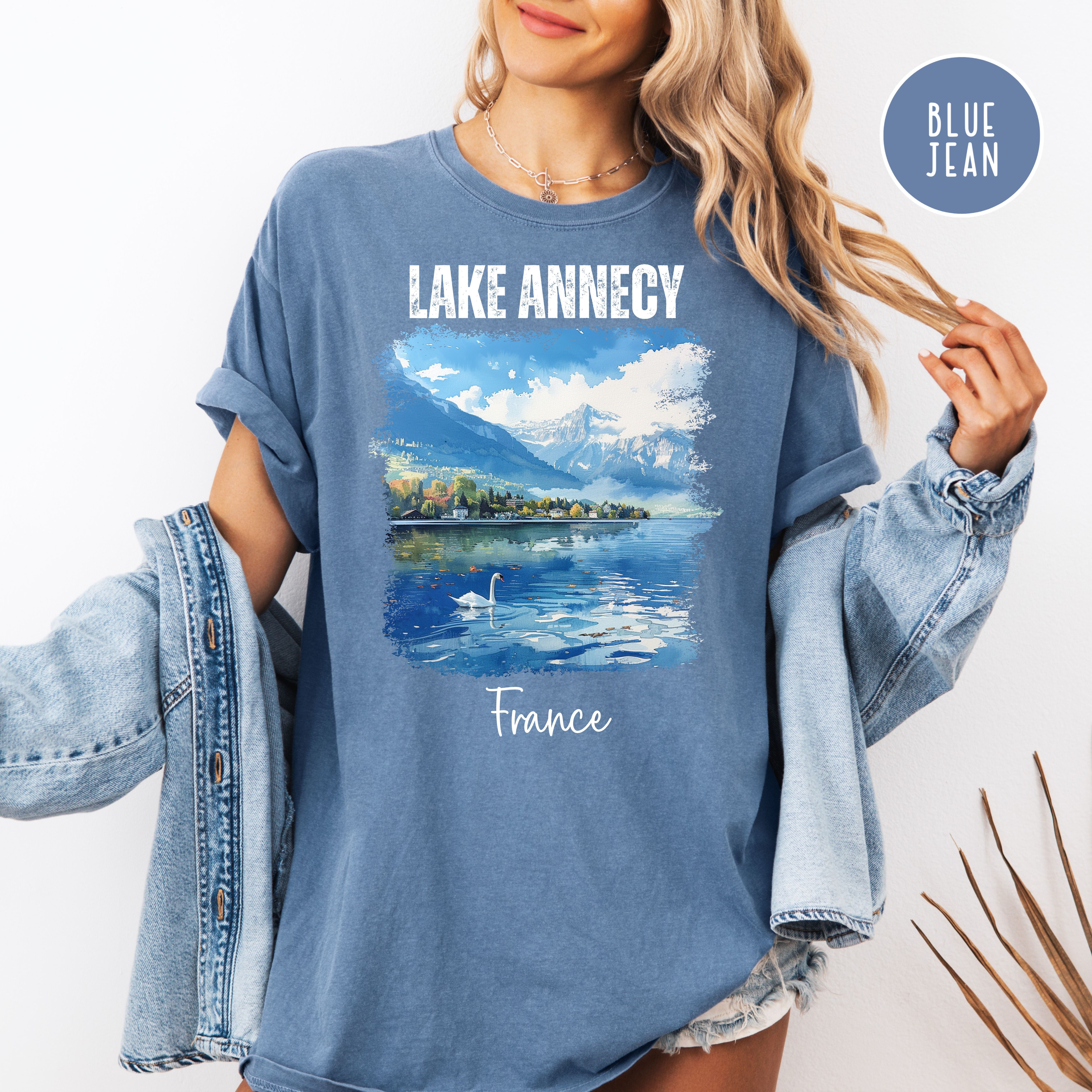 Lake Annecy France in the French Alps Comfort Colors Tee