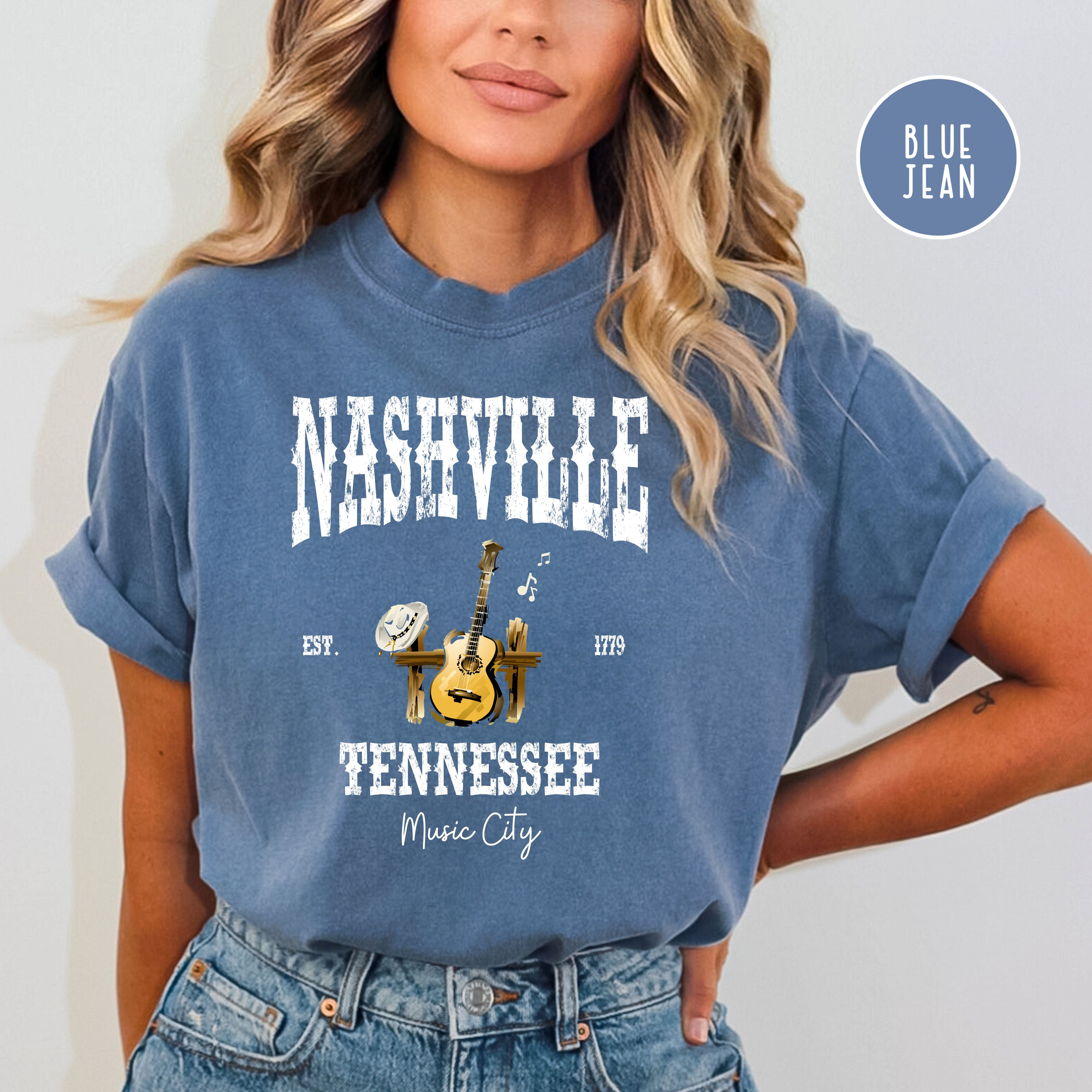 Nashville Tennessee Music City Grunge Style Comfort Colors® Tee