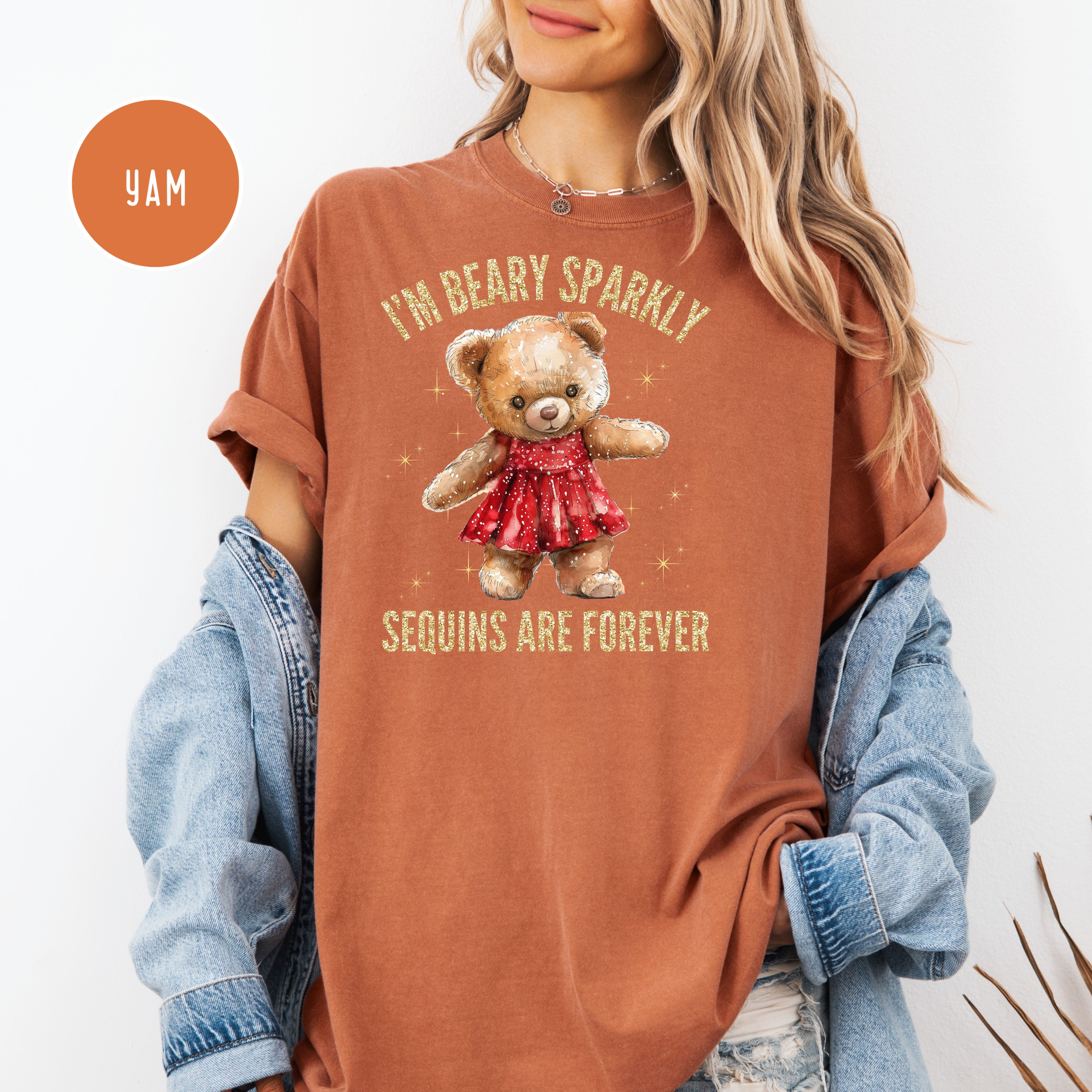 Beary Sparkly Swiftie Showgirl Comfort Colors Tee, Teddy Bear Lover Swiftie Fans Shirt