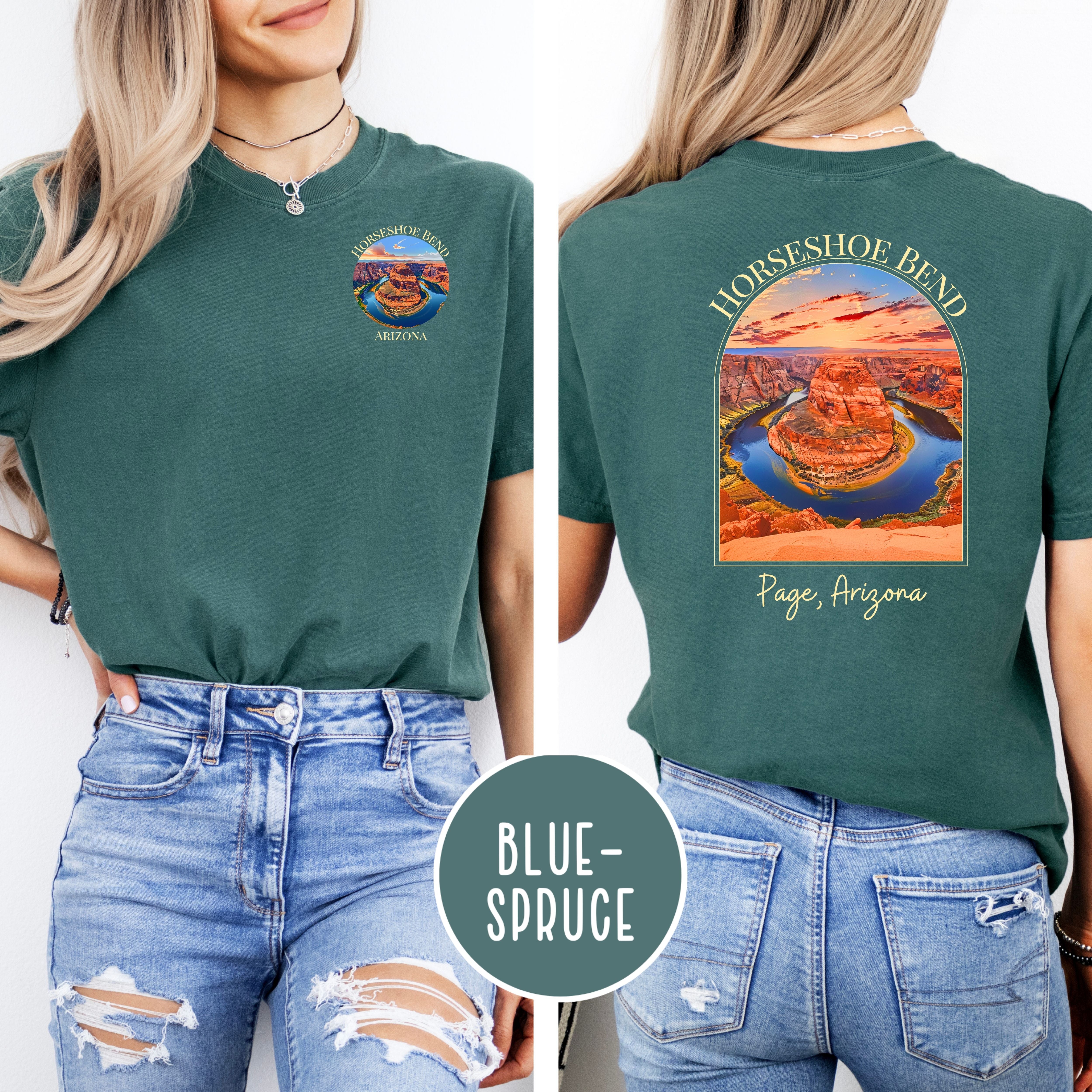 Horseshoe Bend Arizona Comfort Colors Tee Front/Back Design
