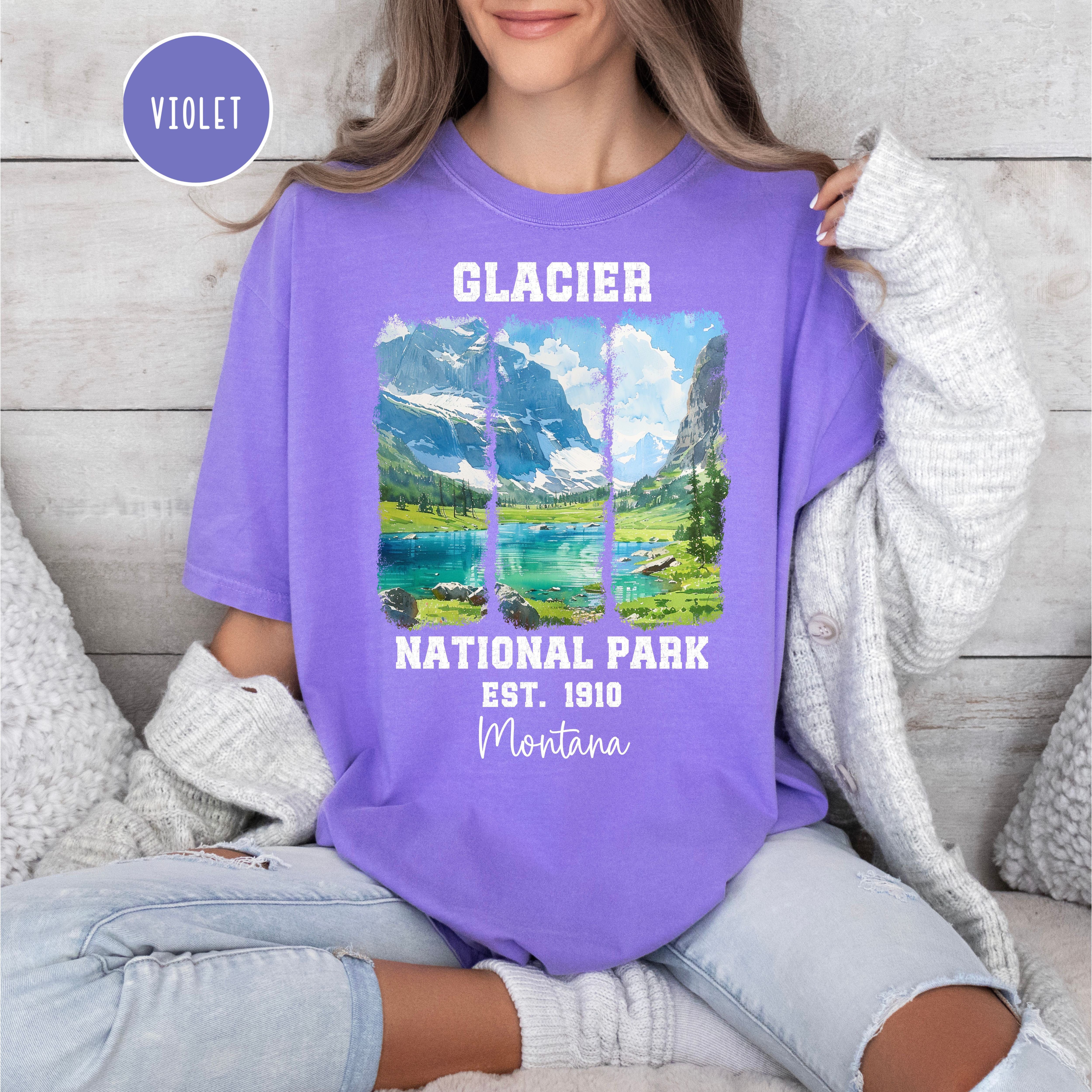 Glacier National Park Montana Comfort Colors Tee