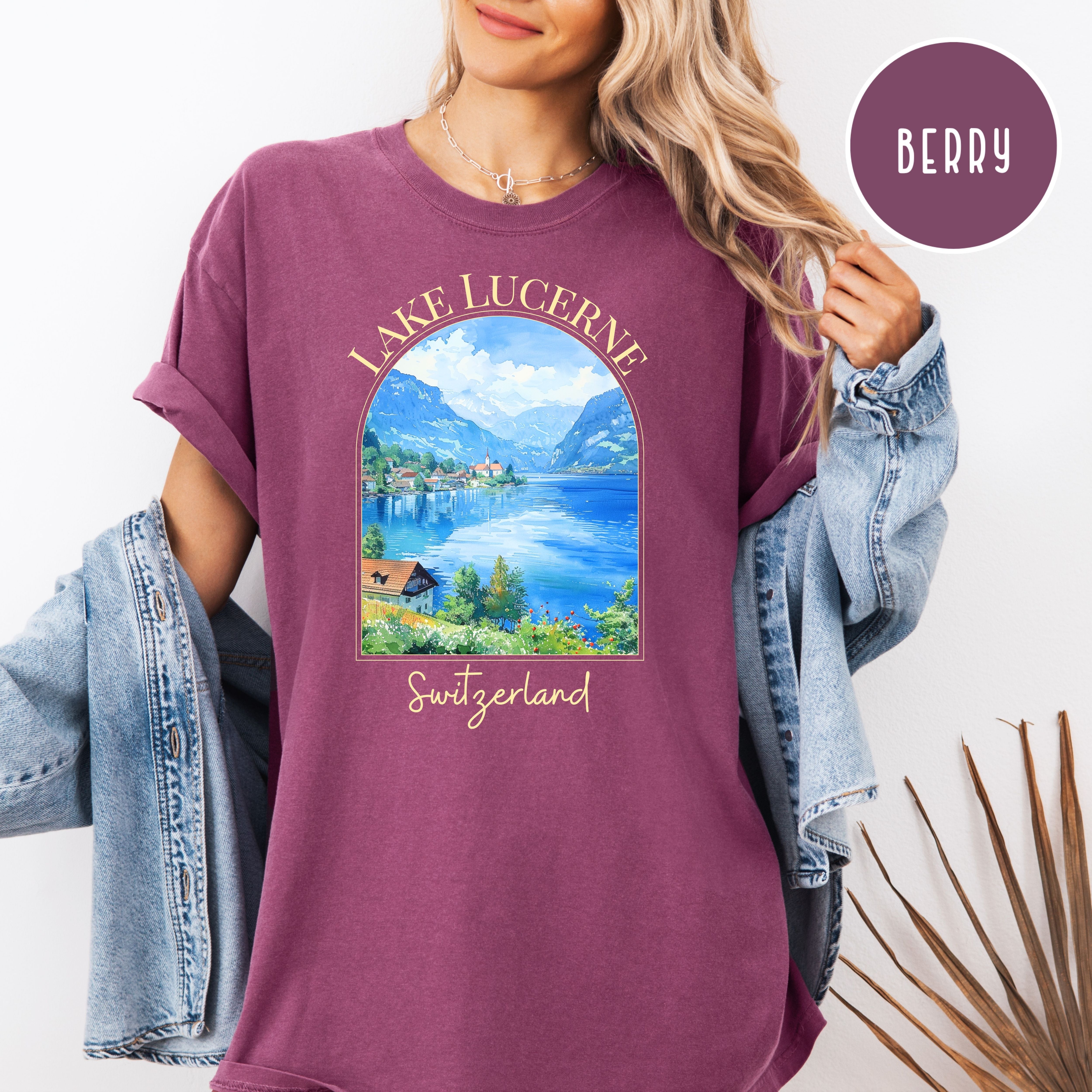 Lake Lucerne Switzerland Comfort Colors Tee