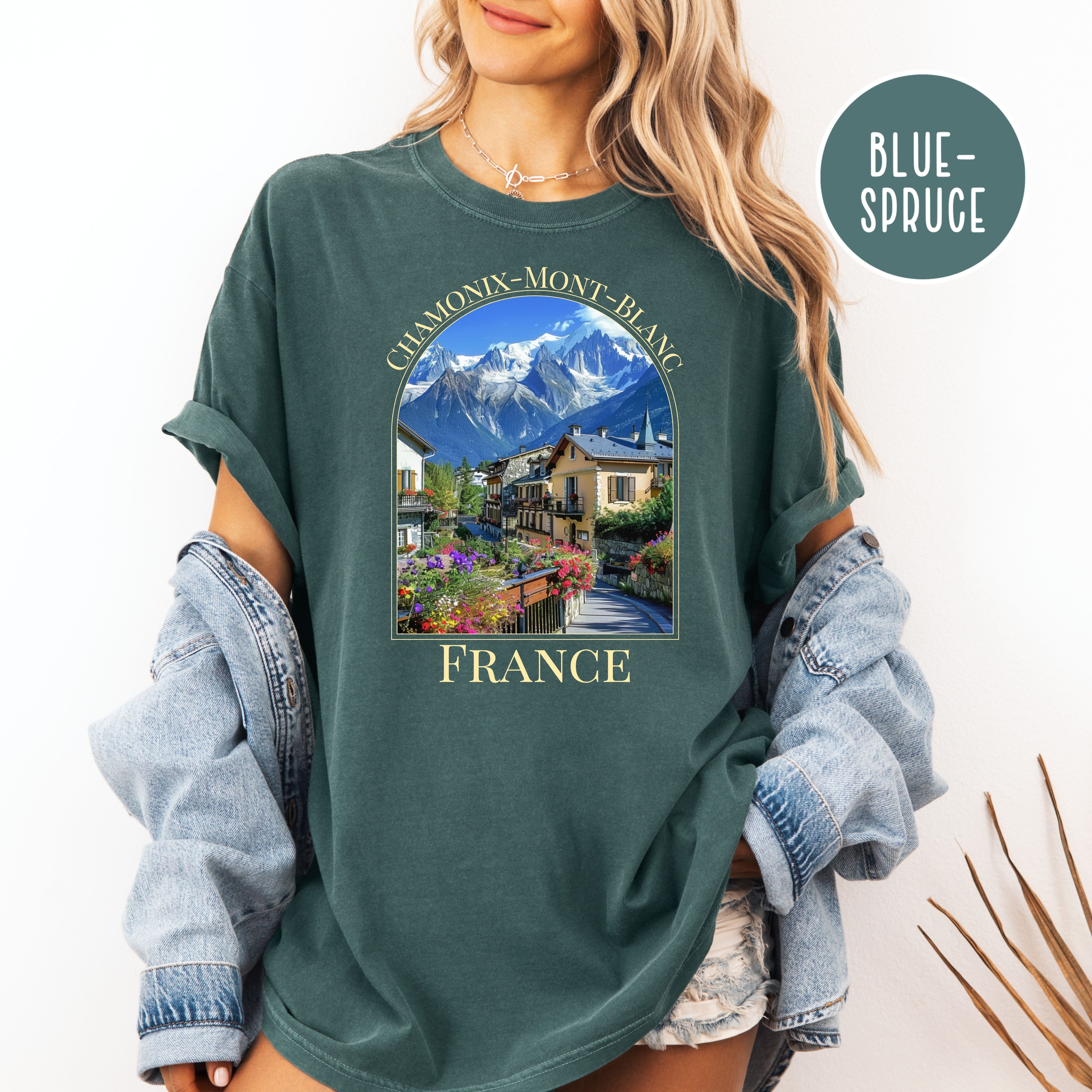 Chamonix-Mont Blanc Comfort Colors Tee Shirt, French Alpine Village Chamonix