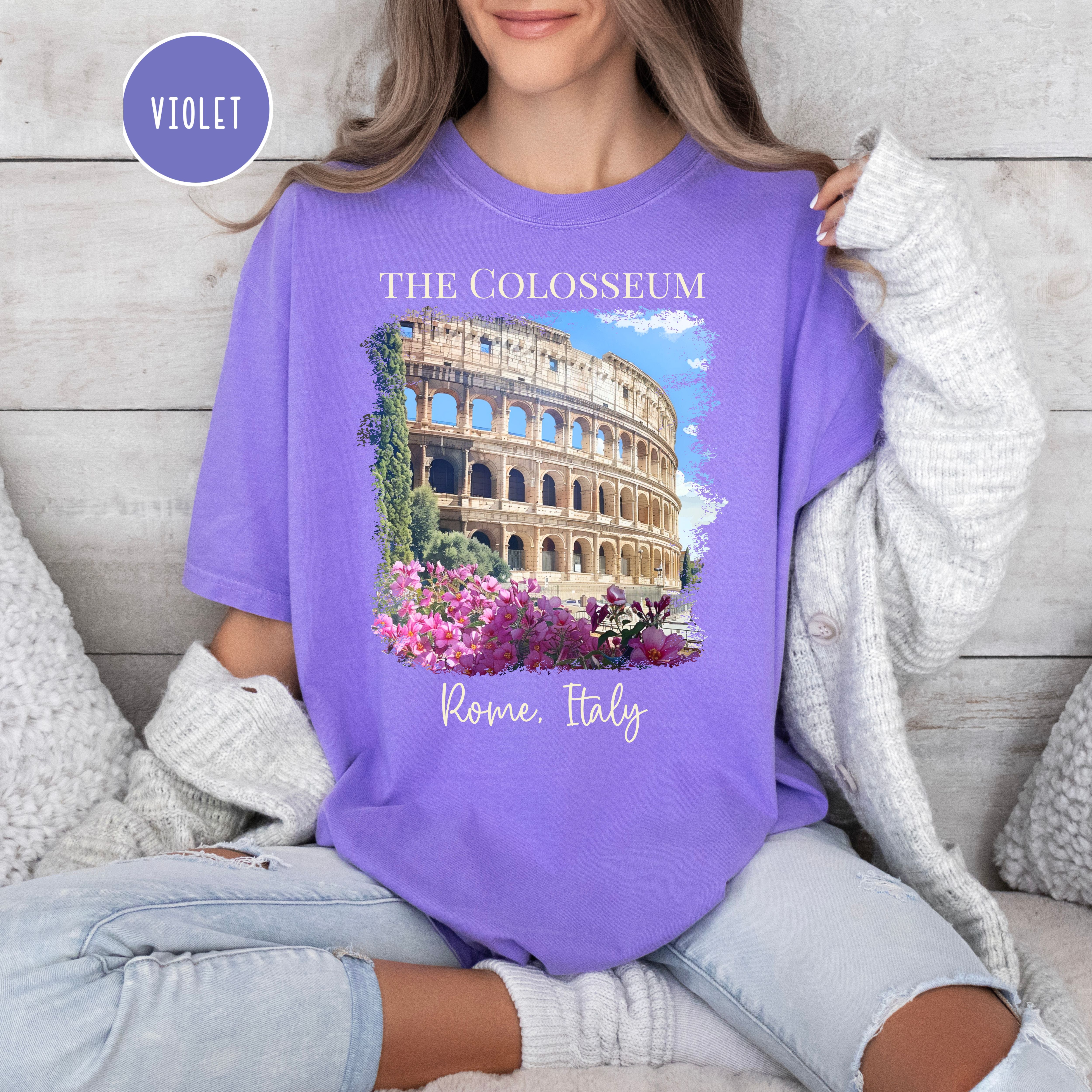 The Colosseum in Rome Comfort Colors Vacation Gift Tee