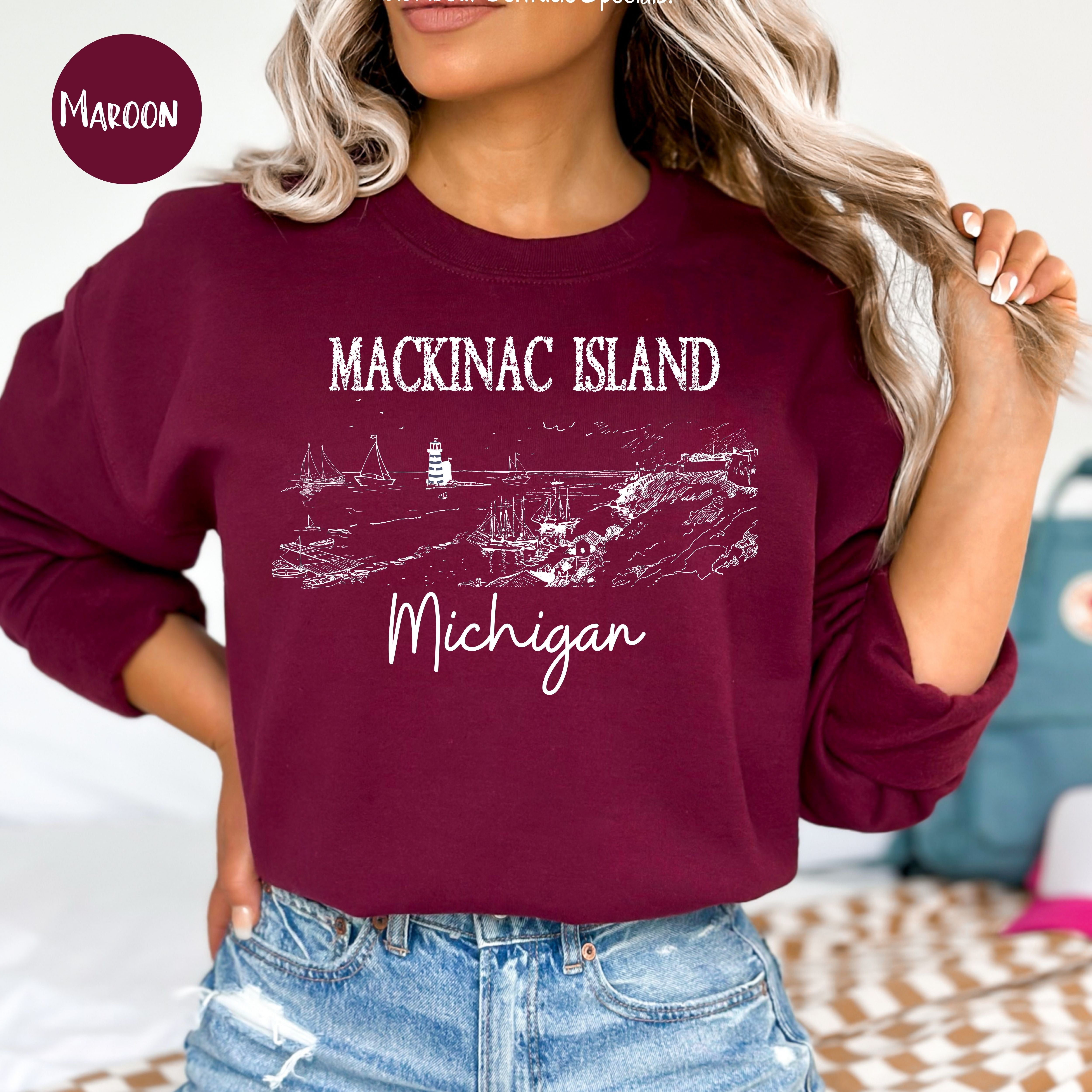 Mackinac Island Michigan Grunge Style Sweater