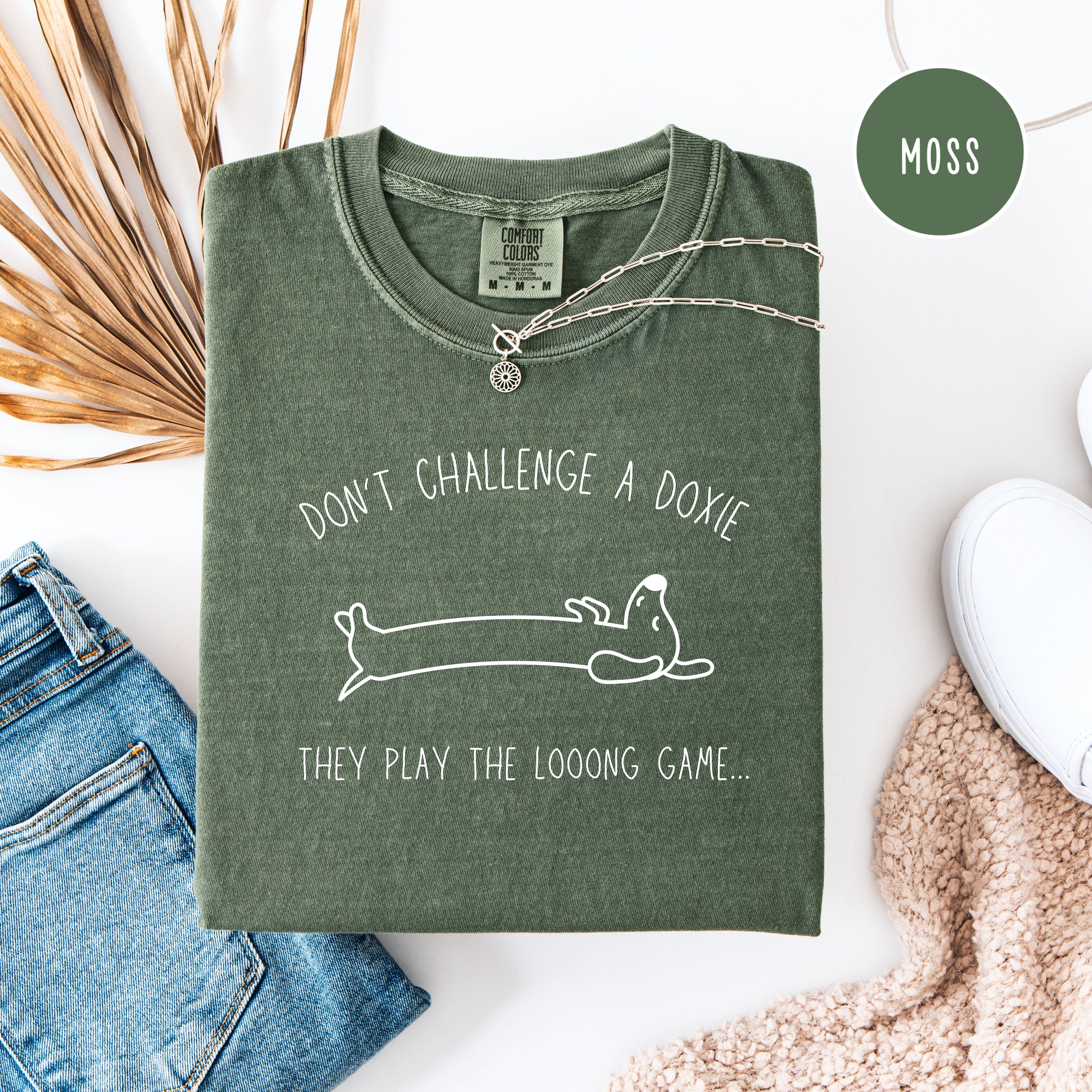 Funny Dachshund Mama Comfort Colors T-Shirt, Funny Dog Lover Shirt, Sausage Dog Humor, Cute Doxie Mom Gift Tee, Doxies Play The Long Game
