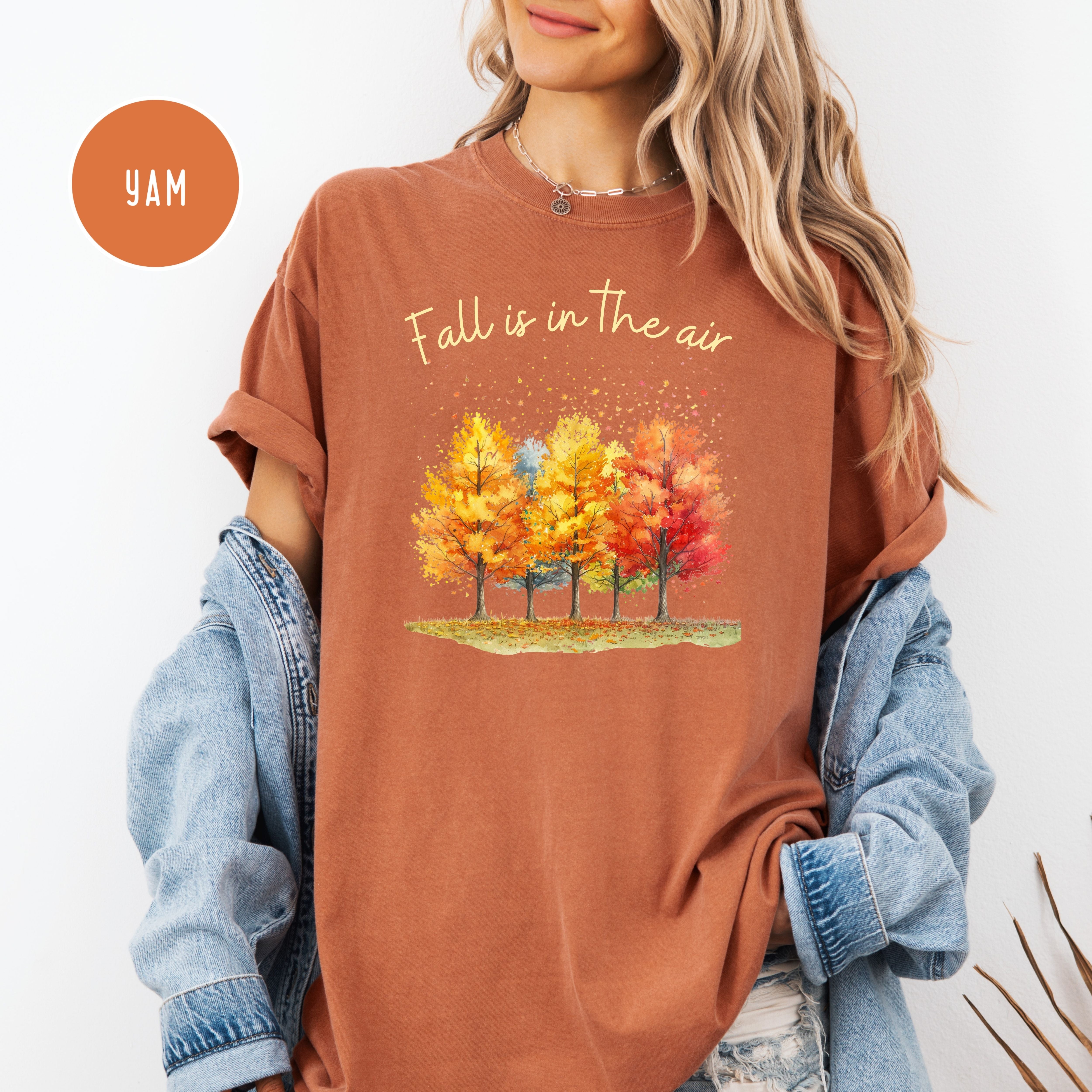 Fall is in The Air Autumn Vibes Colorful Fall Leaves Comfort Colors Tee