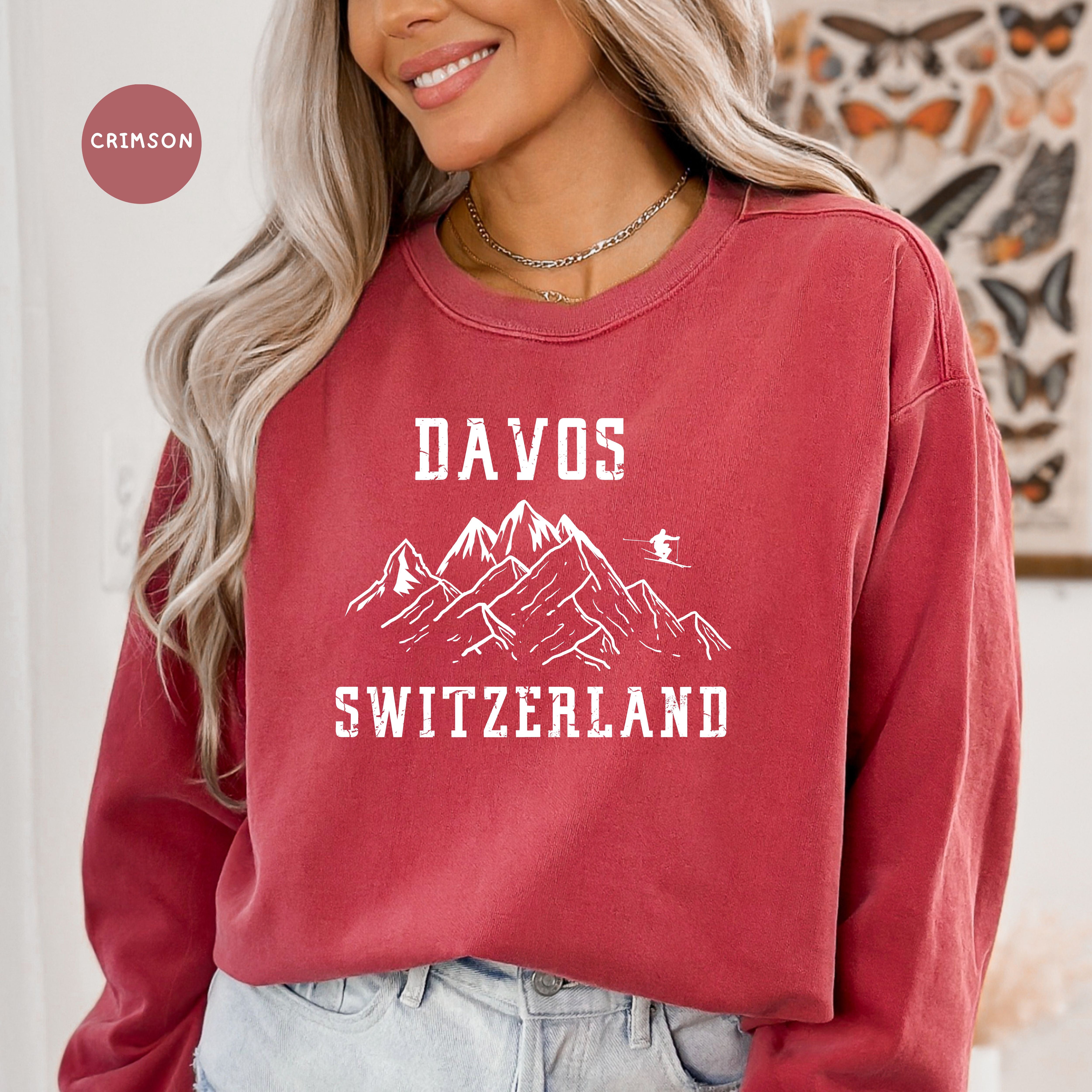 Davos Switzerland Ski in Swiss Alps Comfort Colors® Sweatshirt