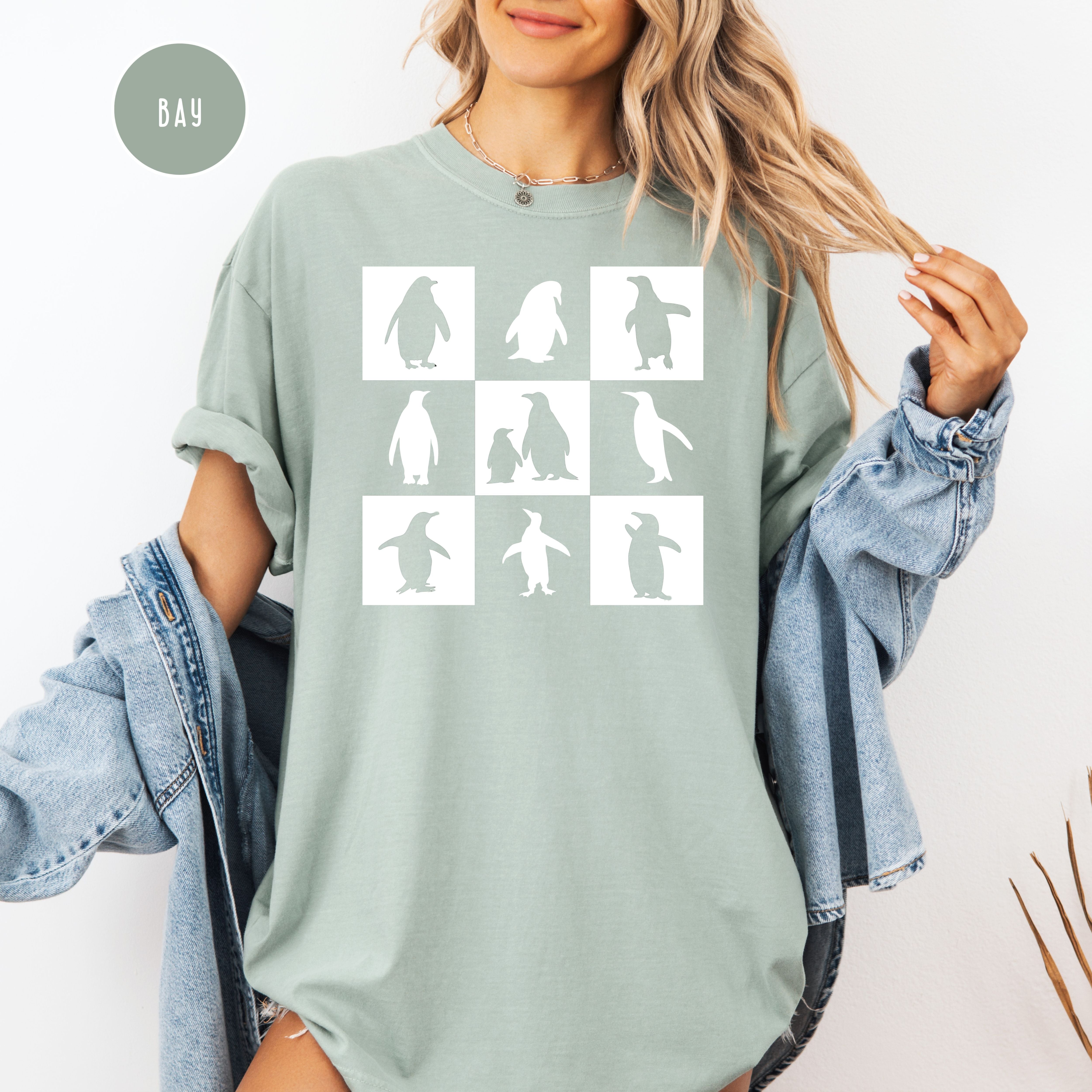 Penguin Lover Checkerboard Comfort Colors® Tee