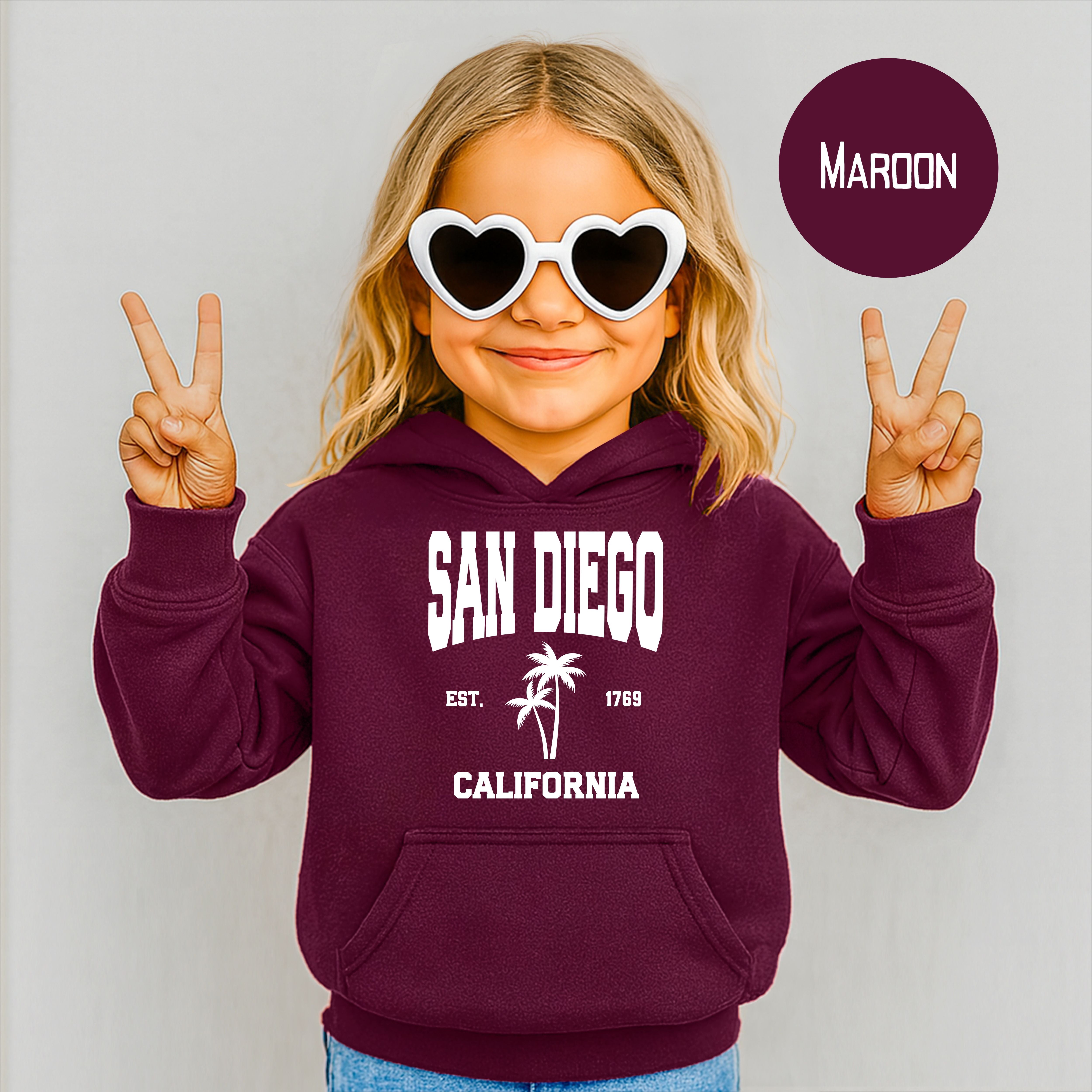 San Diego California Youth Hoodie, San Diego Vacation Kids Sized Gift Hoodie