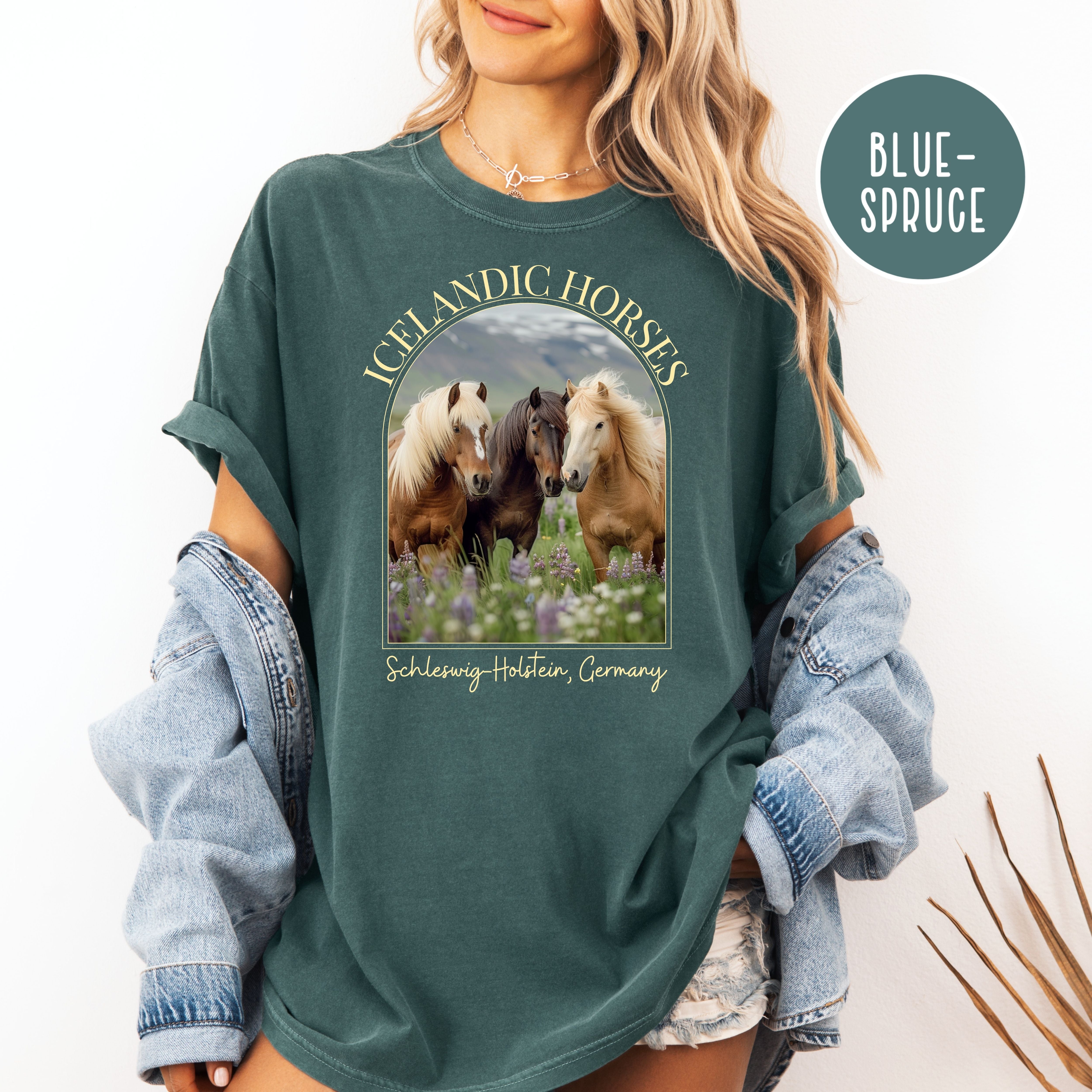 Icelandic Horses Comfort Colors Horse Lover Tee Shirt