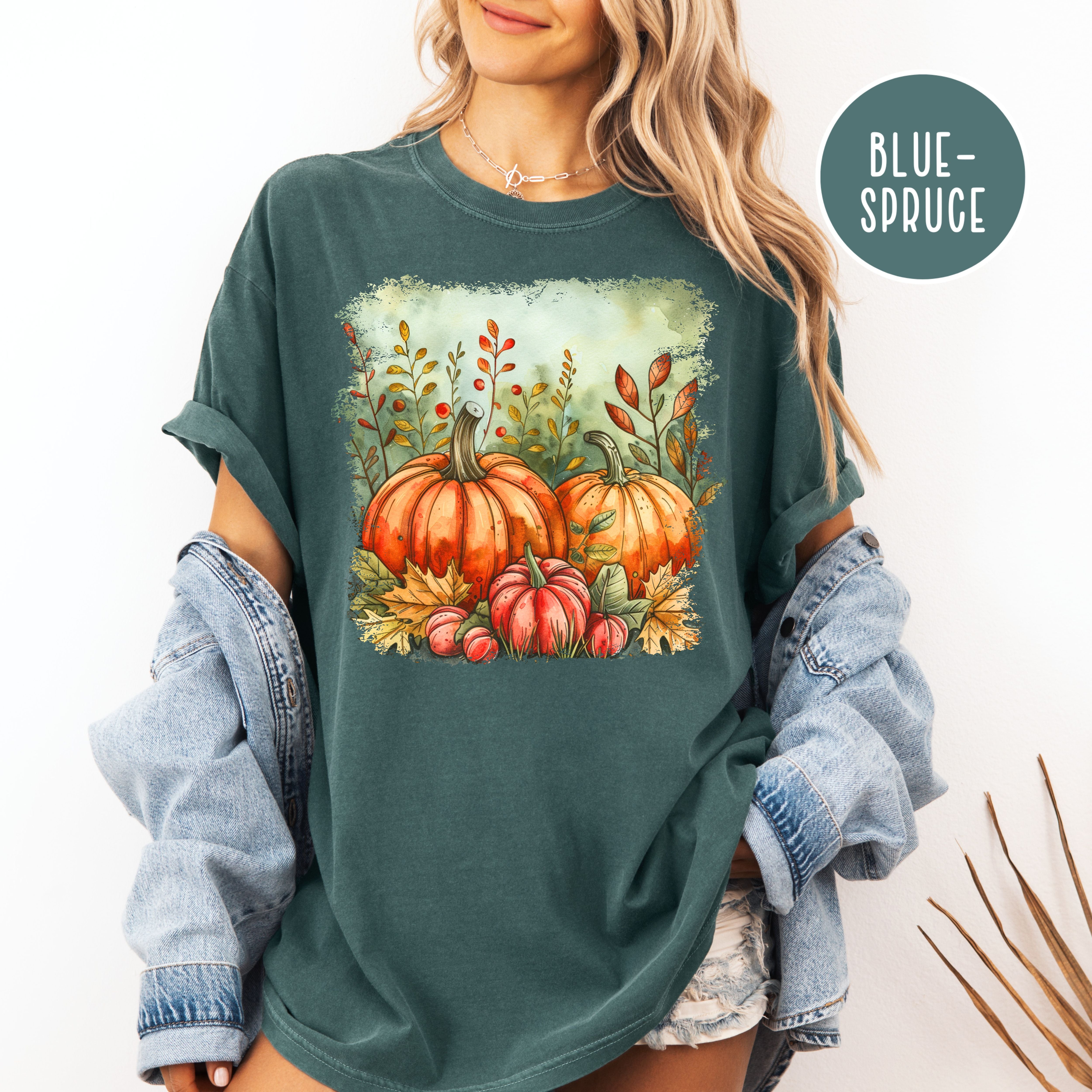 Thanksgiving Season Pumpkins Fall Colors Comfort Colors Tee
