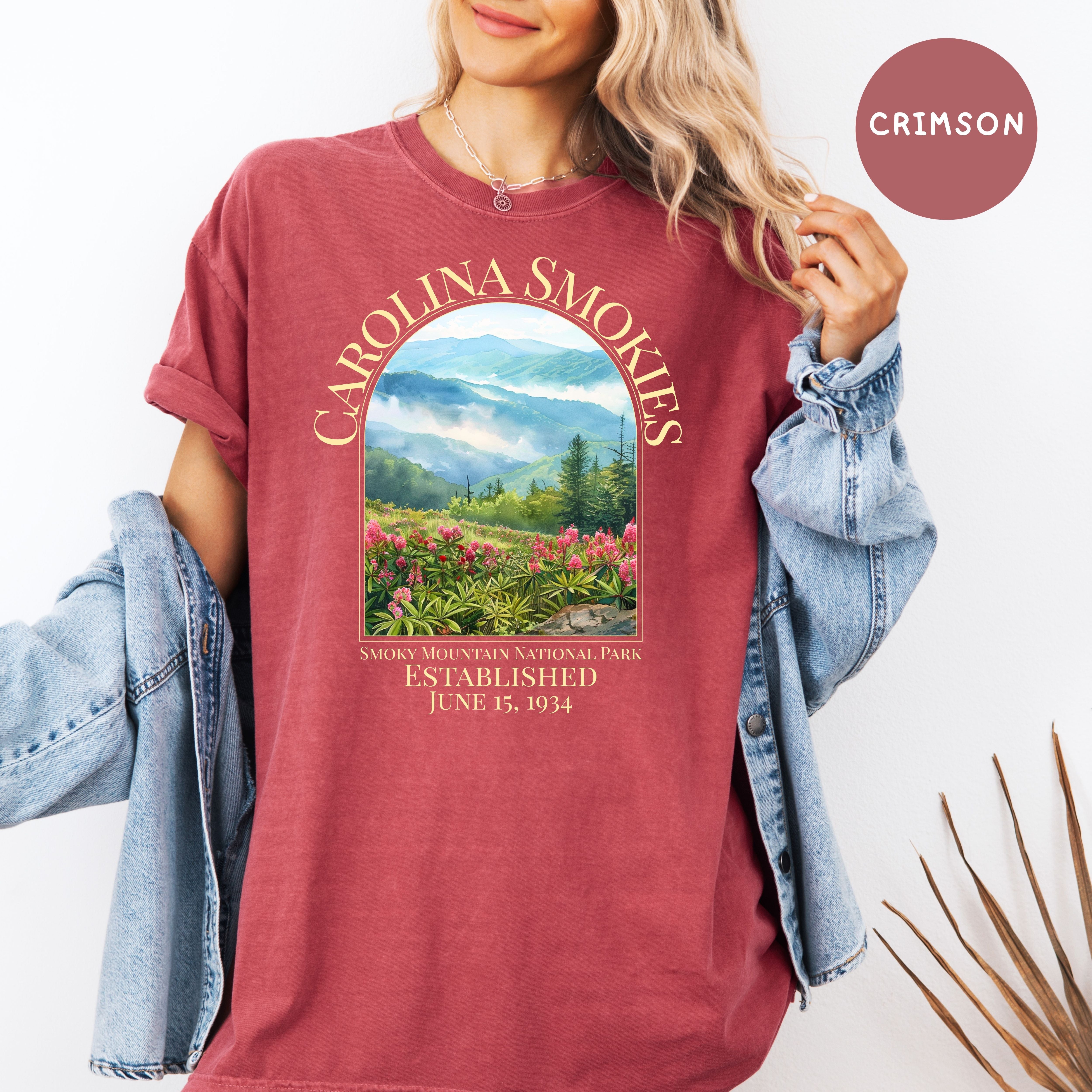 North Carolina Smoky Mountain National Park Comfort Colors T-Shirt, Carolina Smokies Shirt, North Carolina Vacation Shirt, Smoky Mt Park Tee