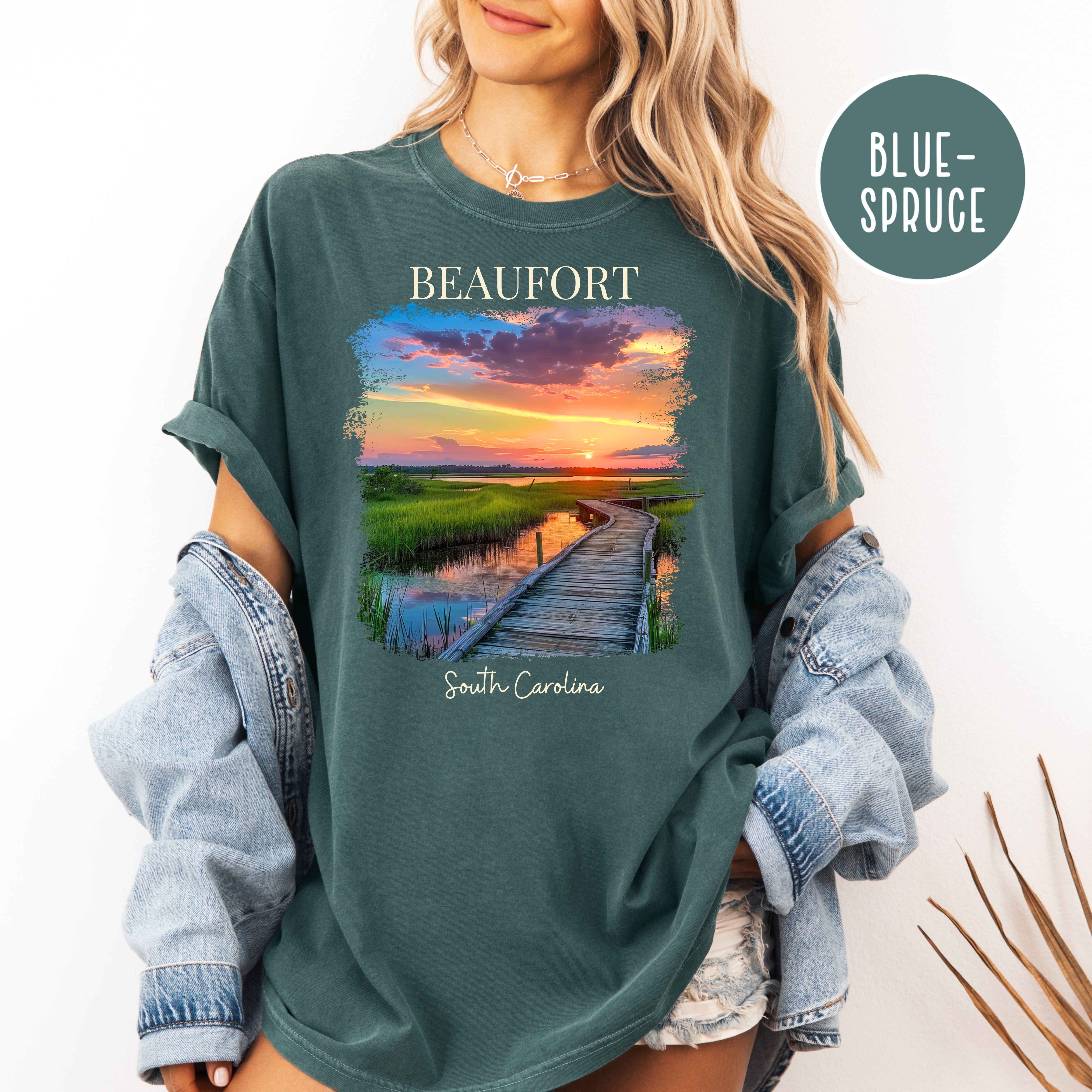 Beaufort South Carolina Sunset Comfort Colors Tee