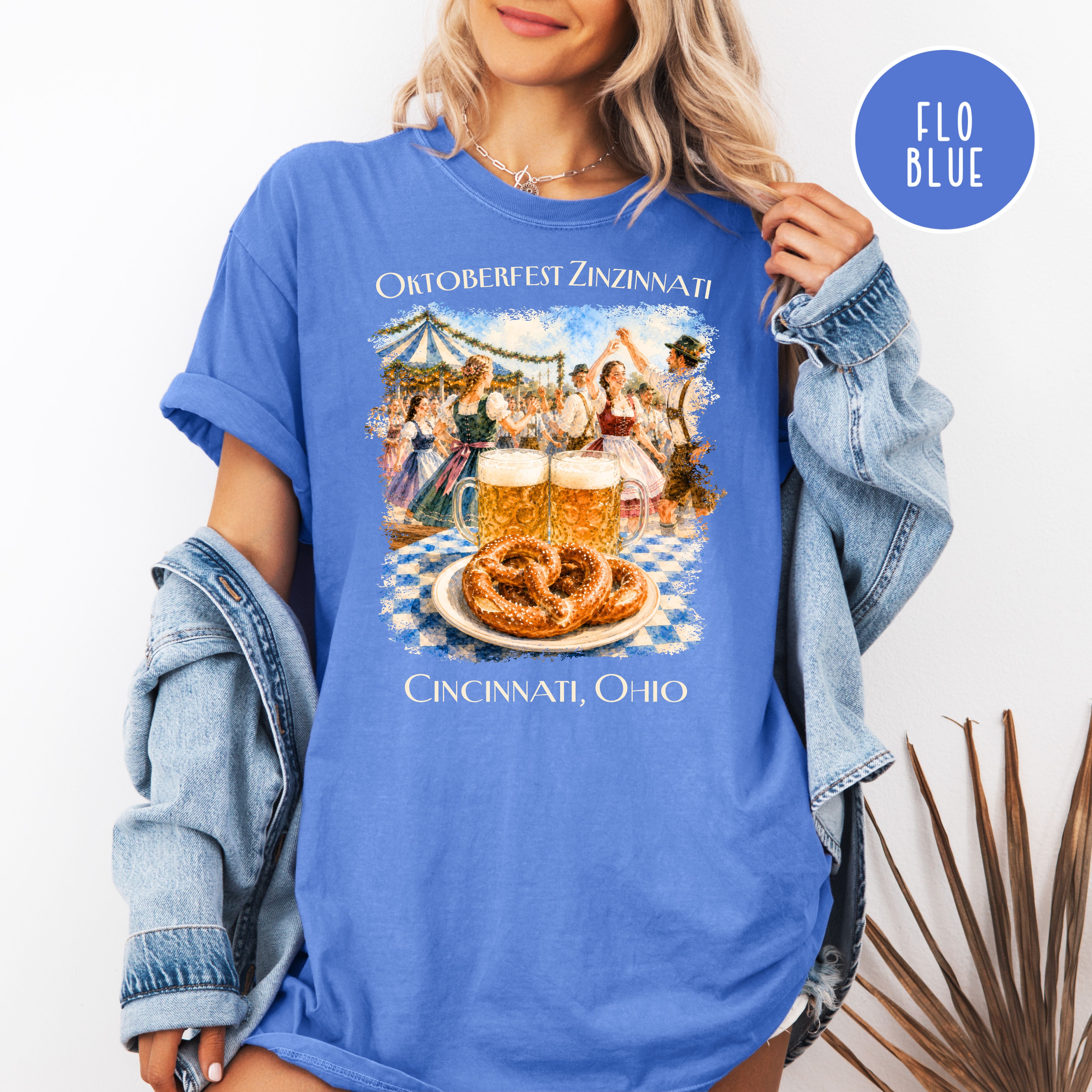 Cincinnati Oktoberfest Celebration Unisex Comfort Colors TShirt, Oktoberfest Zinzinnati Ohio Shirt, Octoberfest Shirt, Cincinnati Gift Shirt