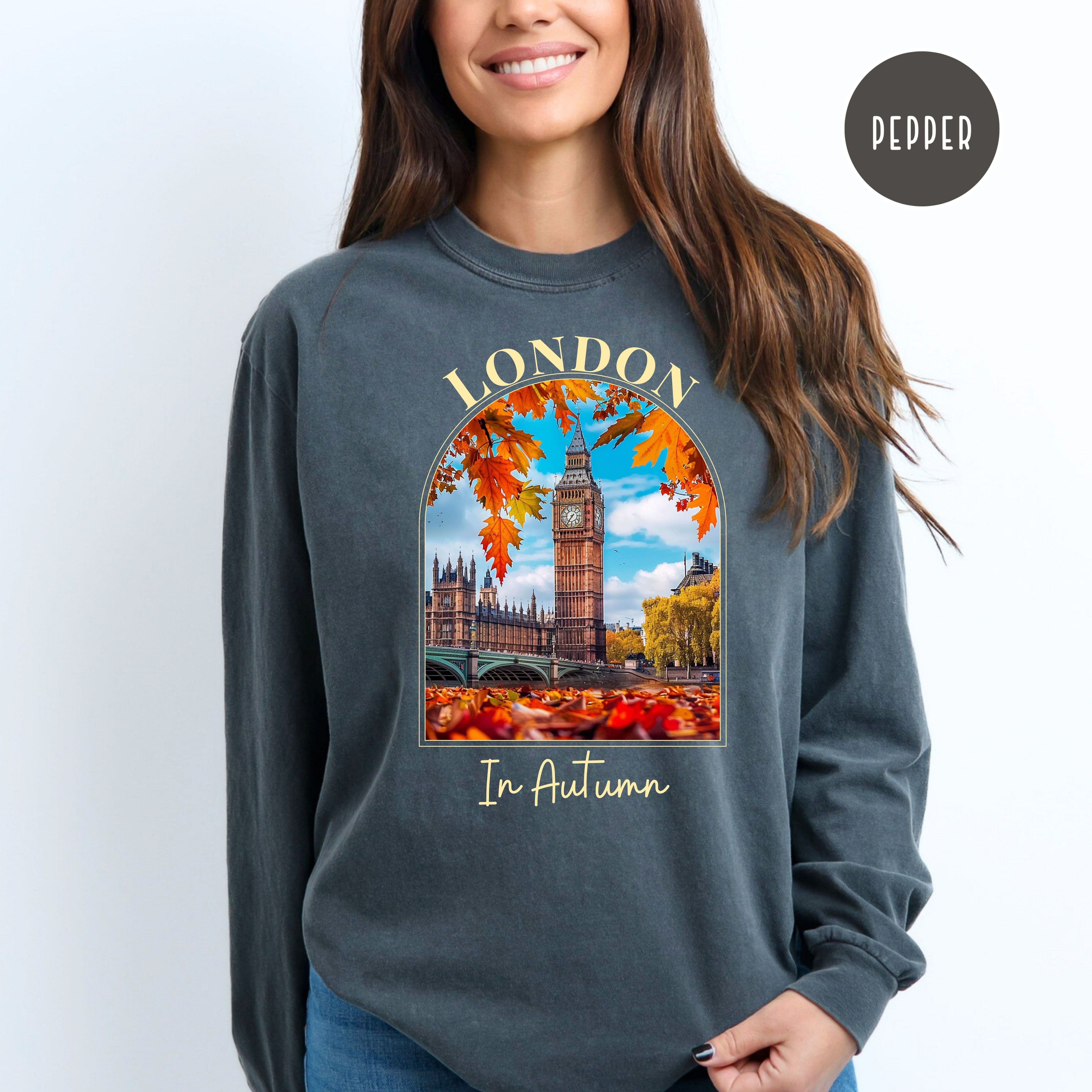 London In Autumn Comfort Colors® Long Sleeve Tee