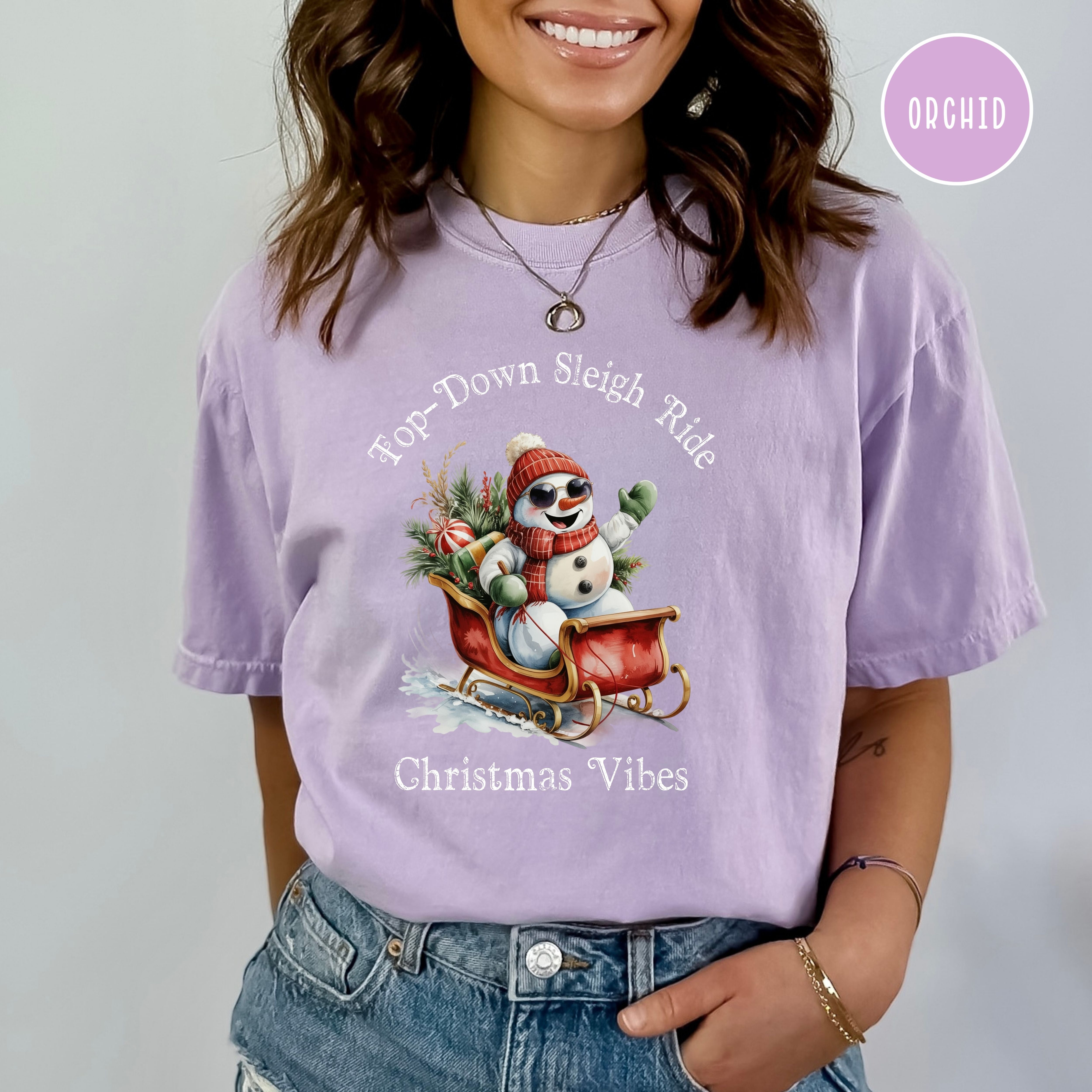 Top-Down Sleigh Ride Christmas Vibes Comfort Colors Gift Shirt