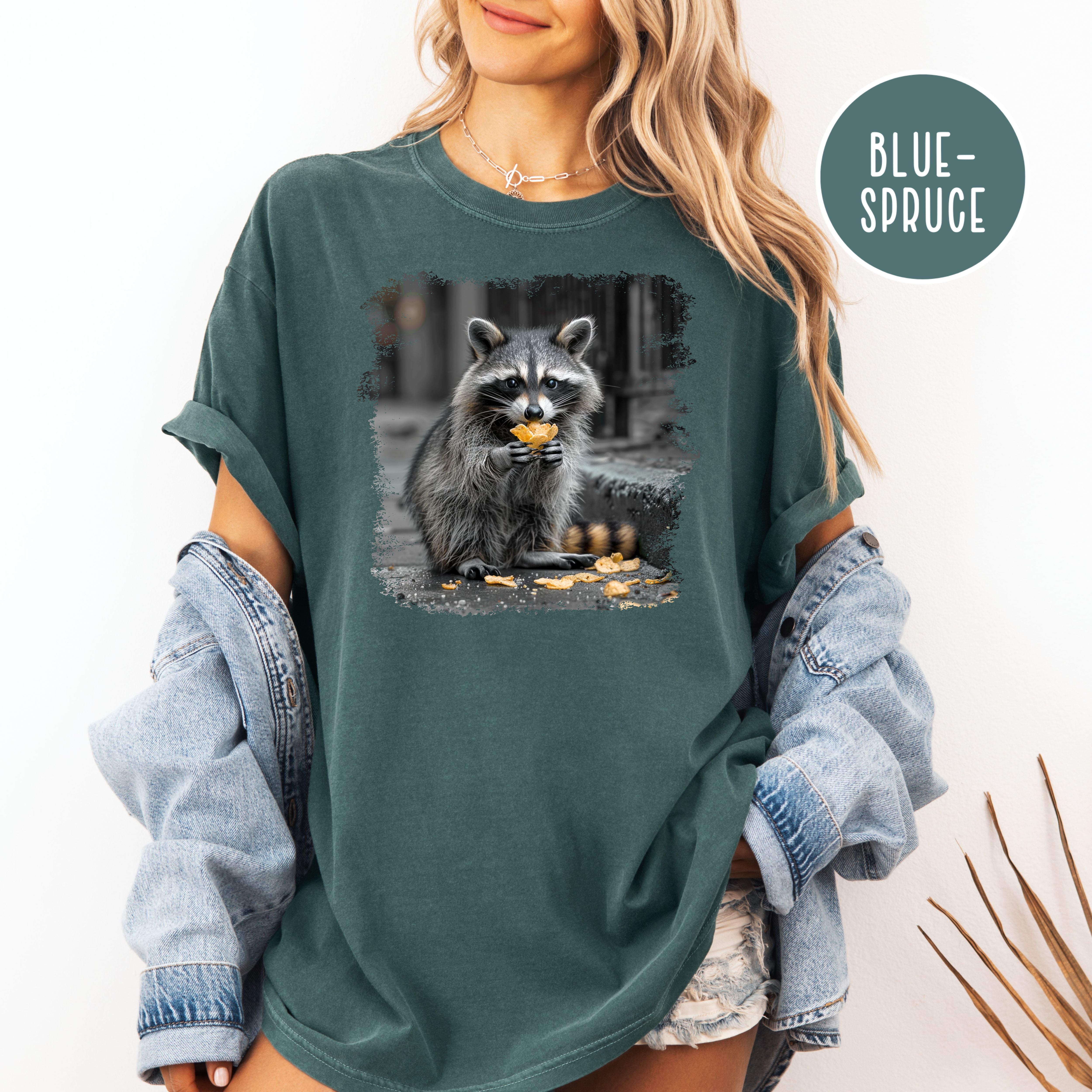 Funny Animal Meme Comfort Colors T-Shirt, Raccoon Eating Chips Shirt, Raccoon Lover Tee Shirt, Funny Animal Lover Shirt