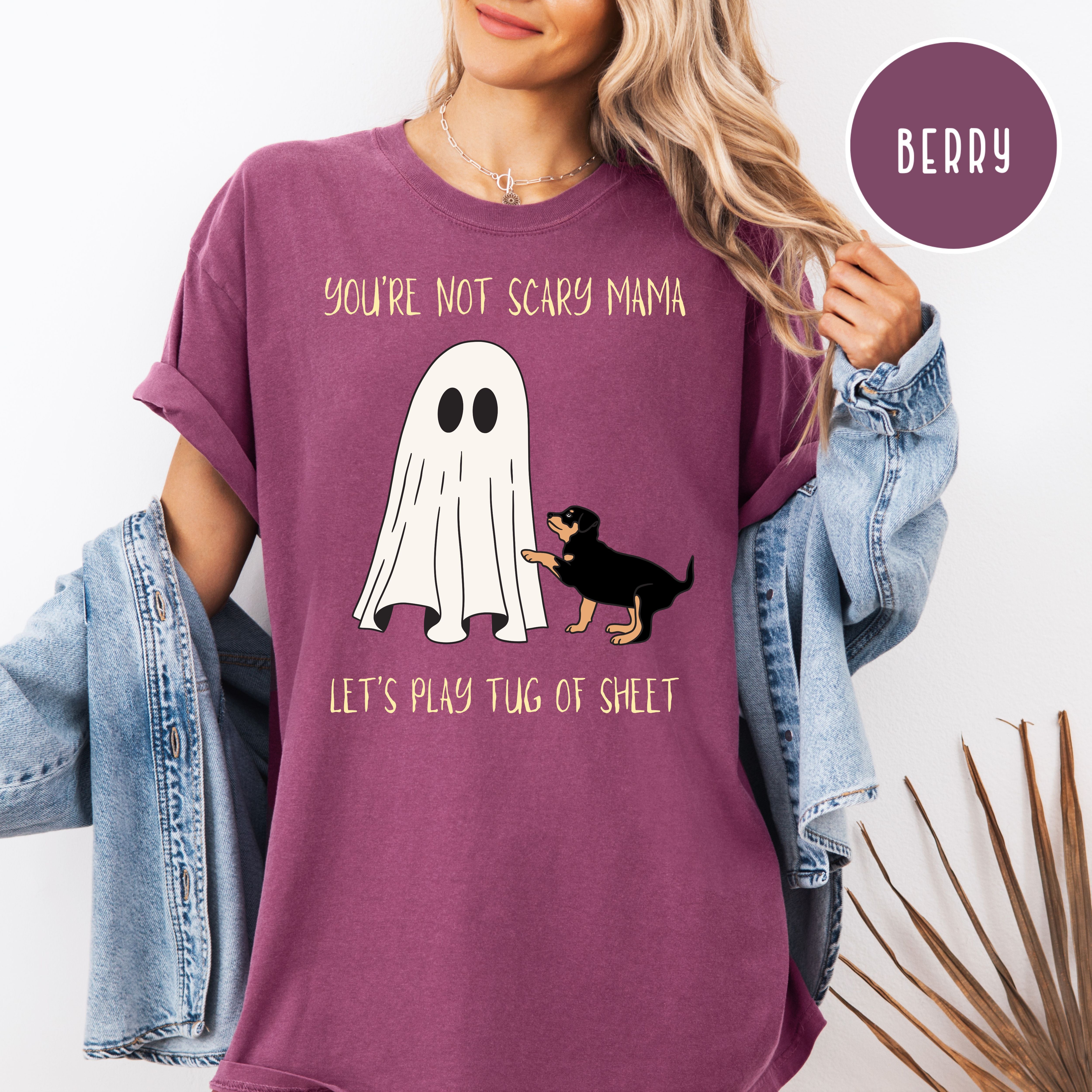 Cute Dog and Ghost Halloween Comfort Color Tee
